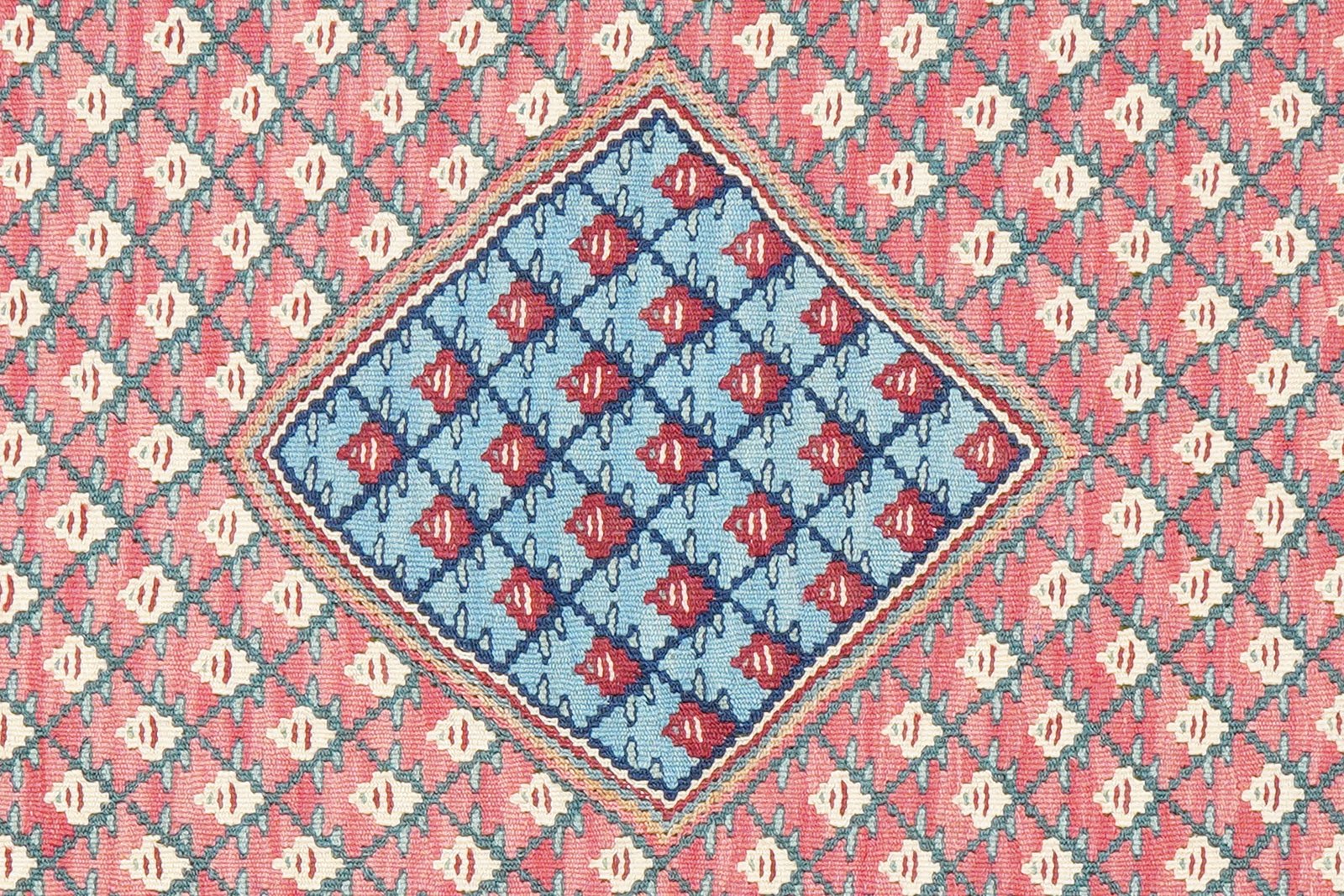 Kelim Senneh — Handmade, 100x153 cm, Blue, 100% Virgin Wool | View 5