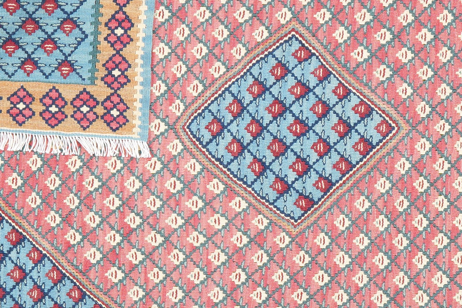 Kelim Senneh — Handmade, 100x153 cm, Blue, 100% Virgin Wool | View 6