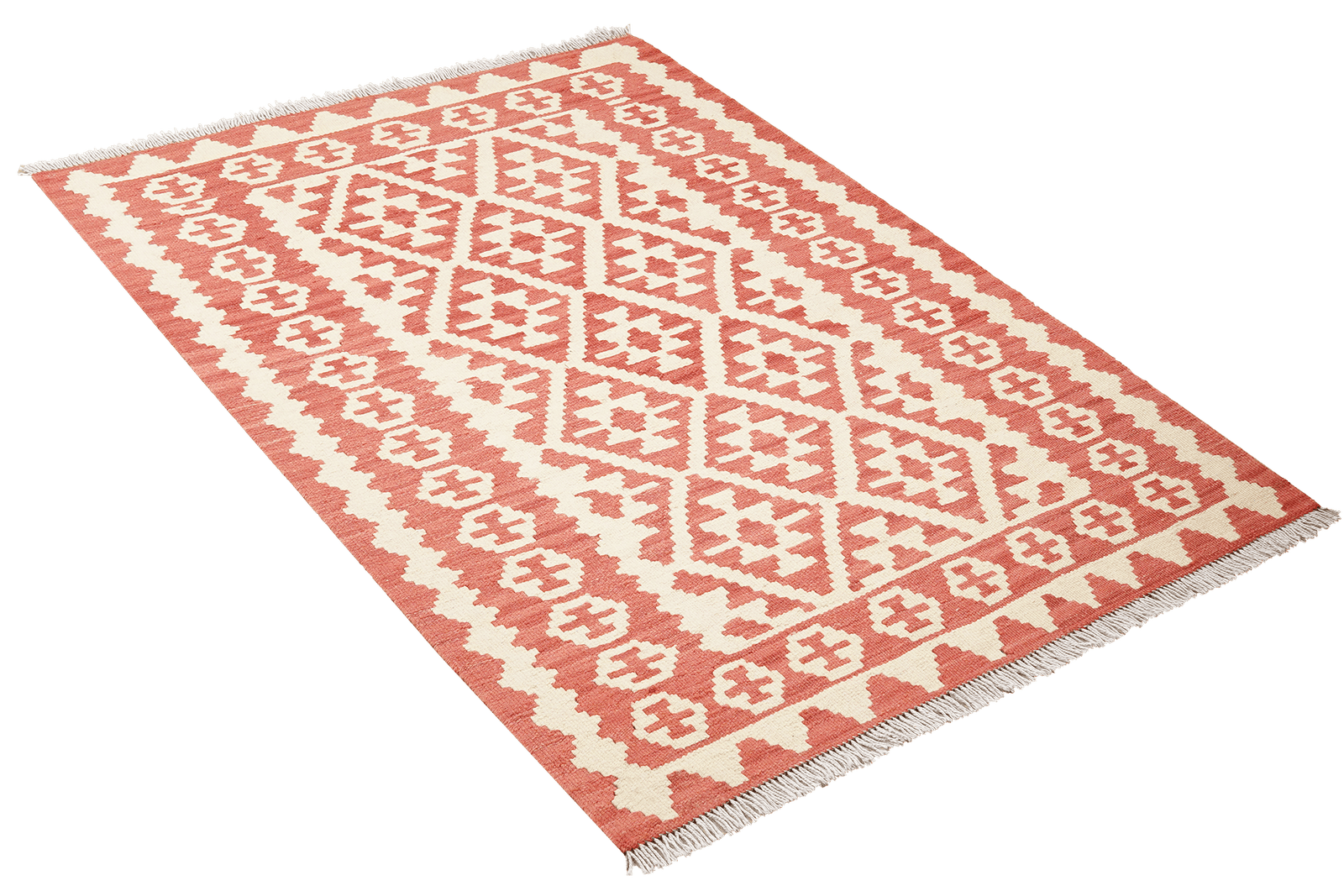 Kelim Gashgai — Handmade, 108x145 cm, Beige, 100% Virgin Wool | View 4