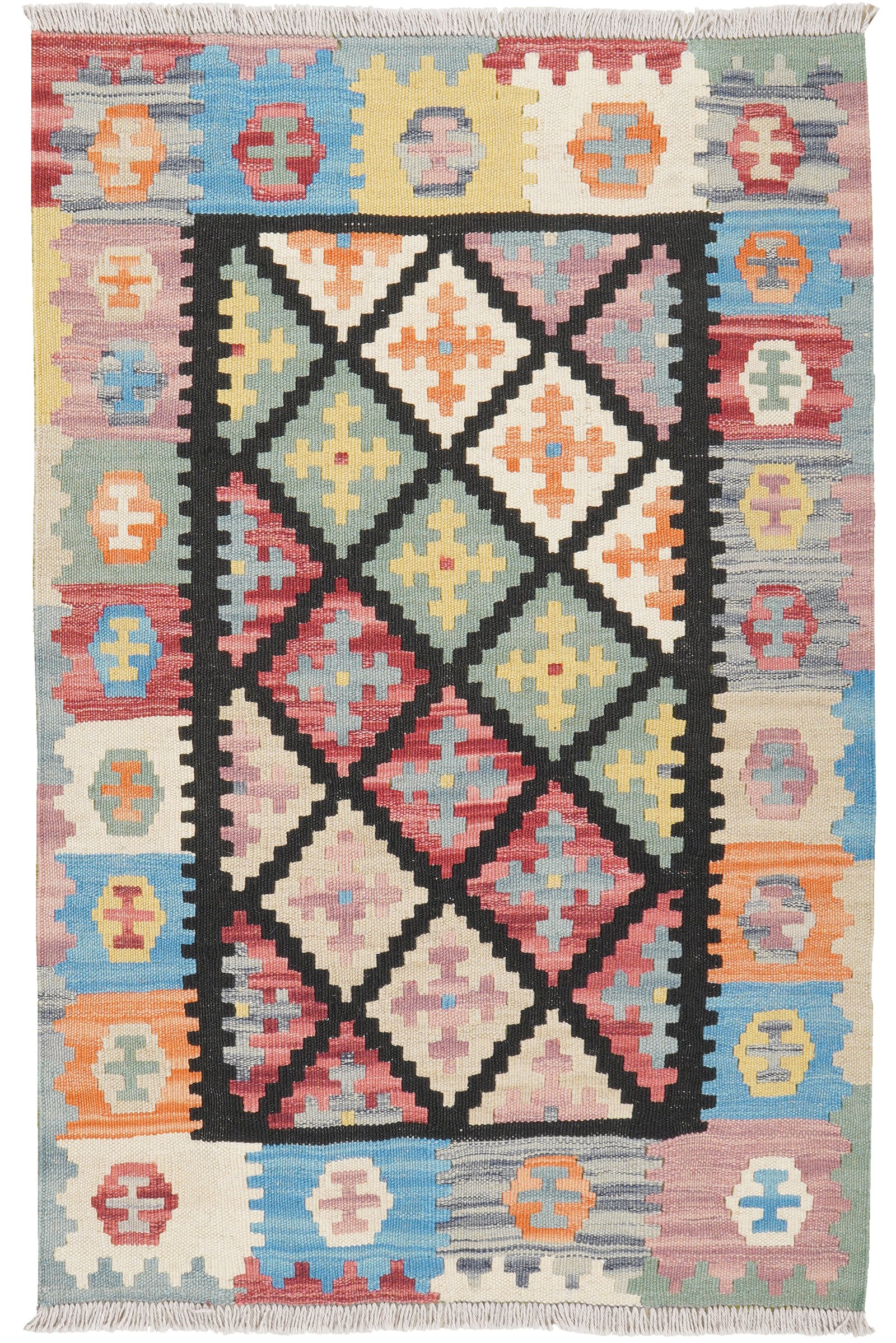 Kelim Gashgai — Handgefertigt, 121x80 cm, Bunt, 100% Virgin Wool | Main view
