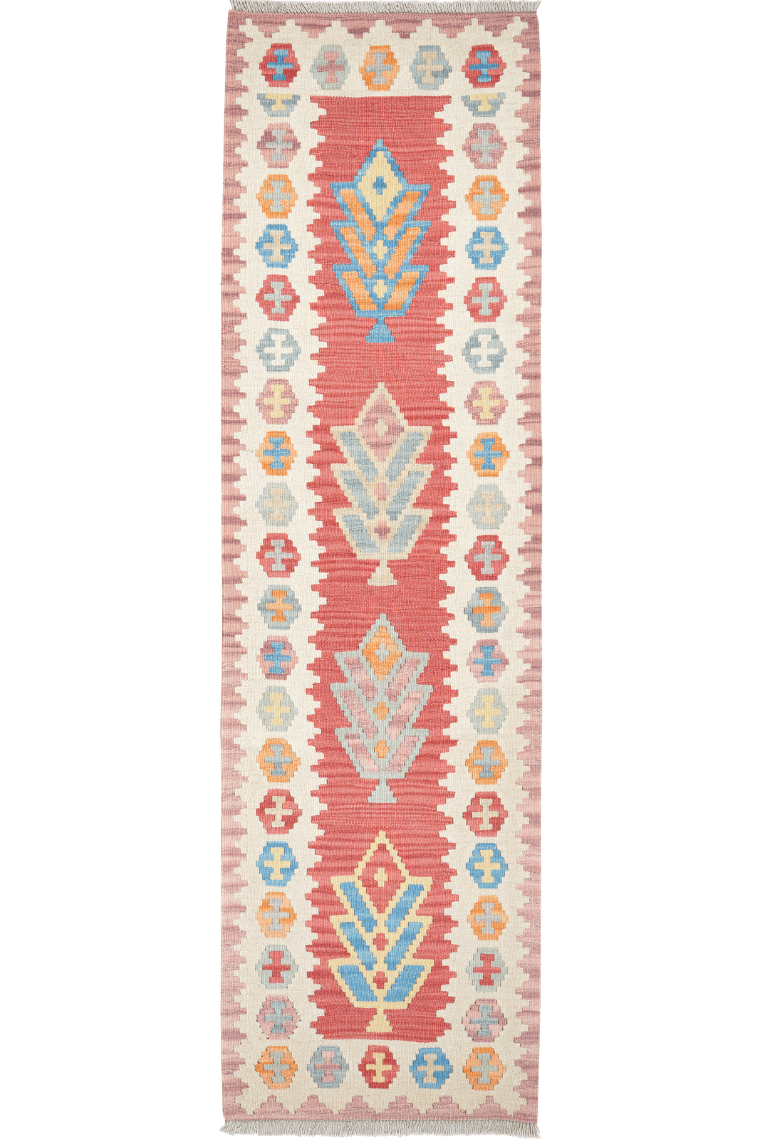 Kelim Gashgai — Handmade, 66x241 cm, Red, 100% Virgin Wool | Main view