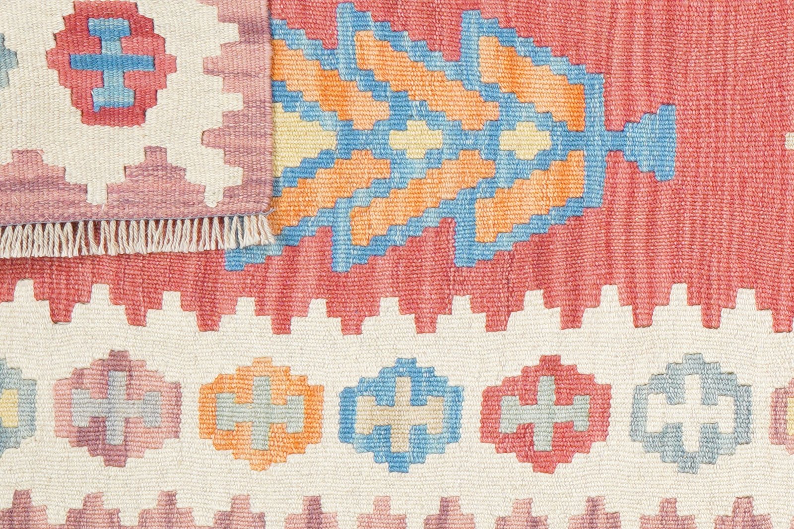 Kelim Gashgai — Handmade, 66x241 cm, Red, 100% Virgin Wool | View 6
