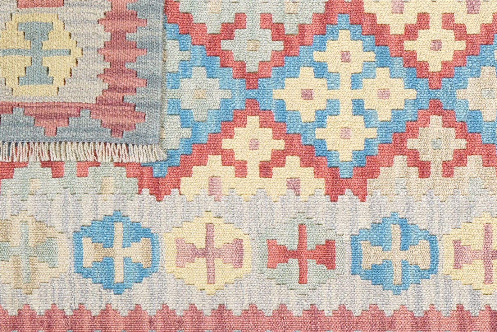 Kelim Gashgai — Handgefertigt, 239x84 cm, Grau, 100% Virgin Wool | View 7