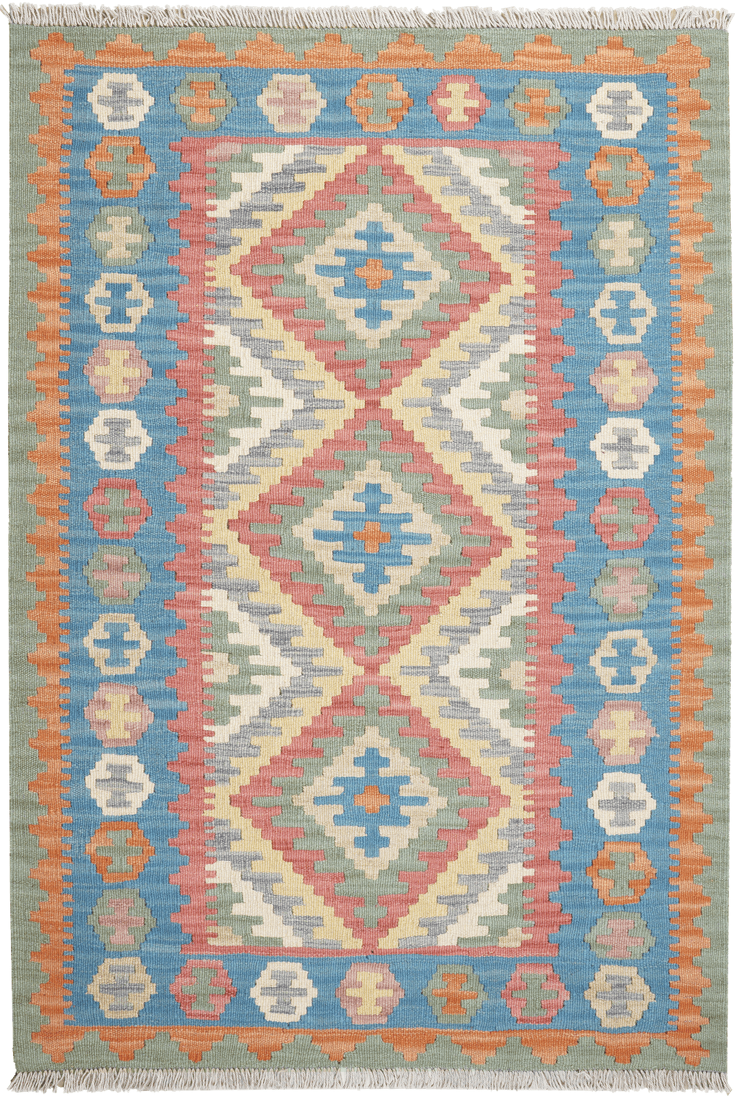 Kelim Gashgai — Handmade, 103x152 cm, Red, 100% Virgin Wool | Main view