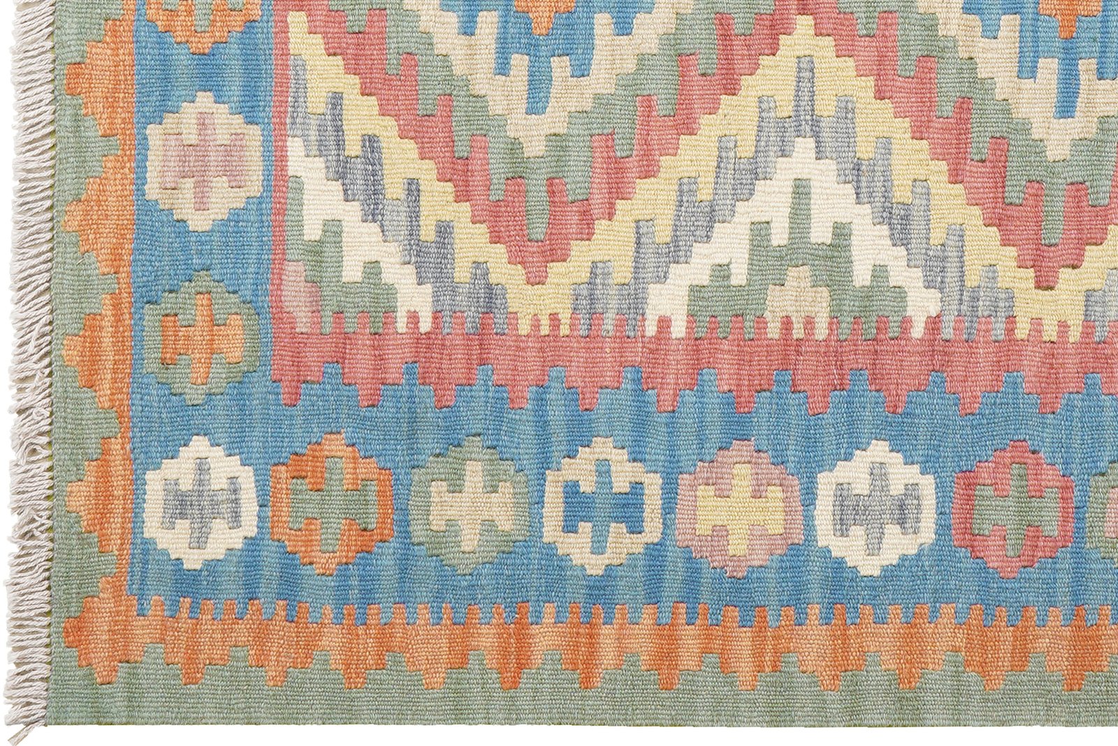 Kelim Gashgai — Handmade, 103x152 cm, Red, 100% Virgin Wool | View 3