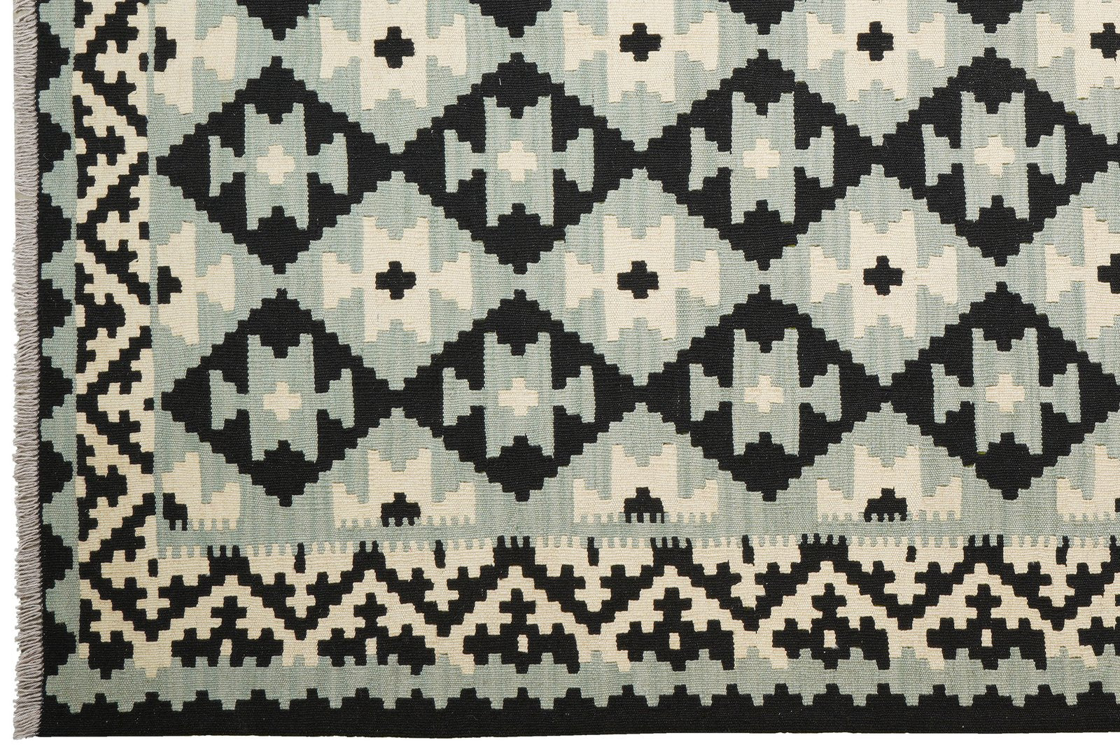 Kelim Gashgai — Handmade, 174x238 cm, Grey, 100% Virgin Wool | View 3