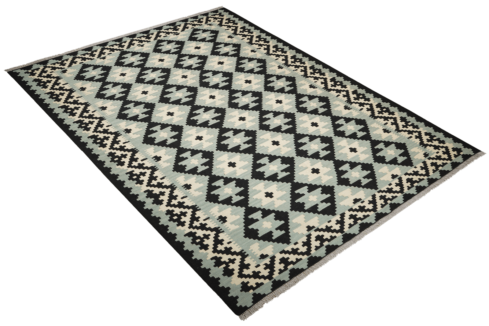 Kelim Gashgai — Handmade, 174x238 cm, Grey, 100% Virgin Wool | View 4