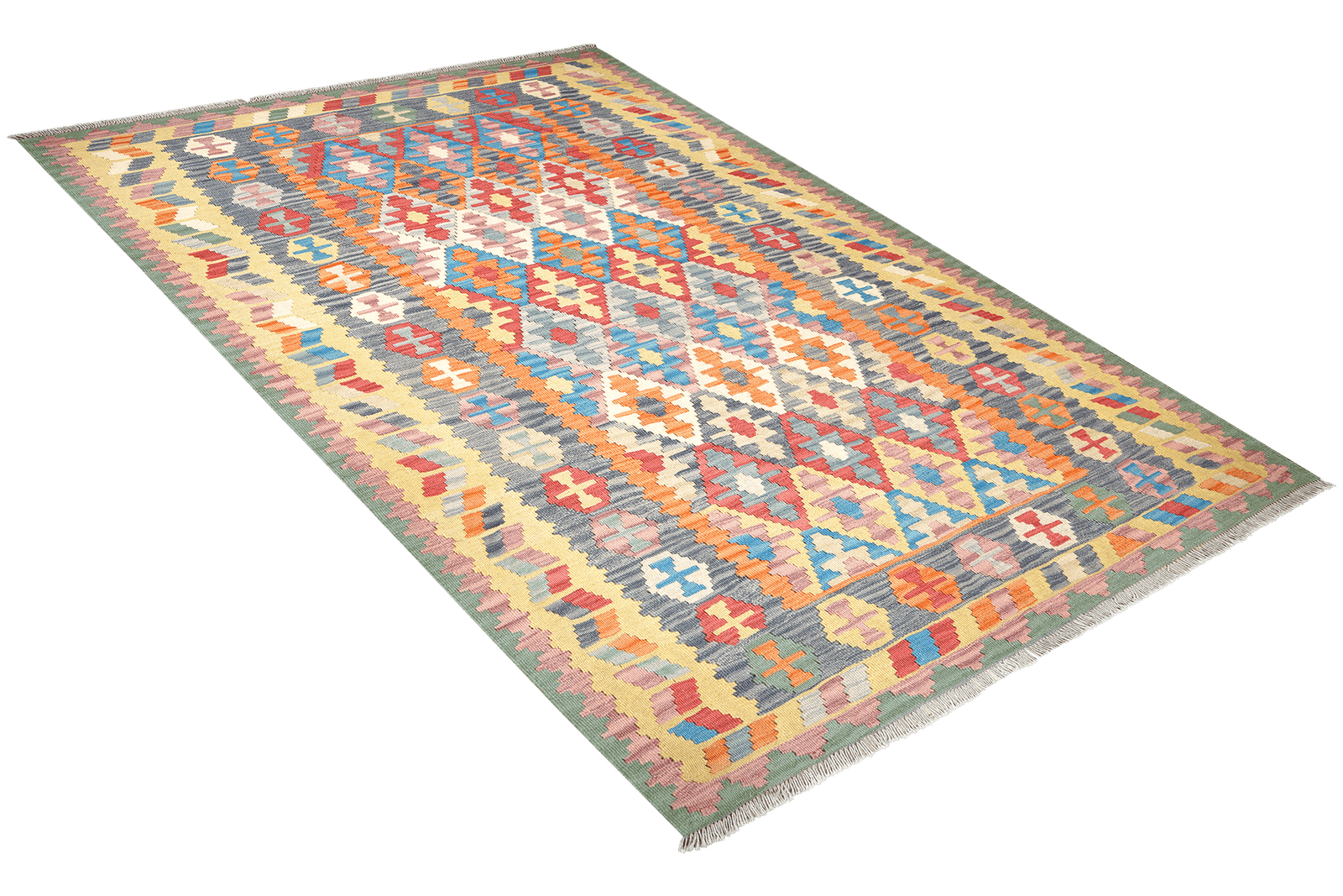 Kelim Gashgai — Handmade, 171x245 cm, Multicolor, 100% Virgin Wool | View 4