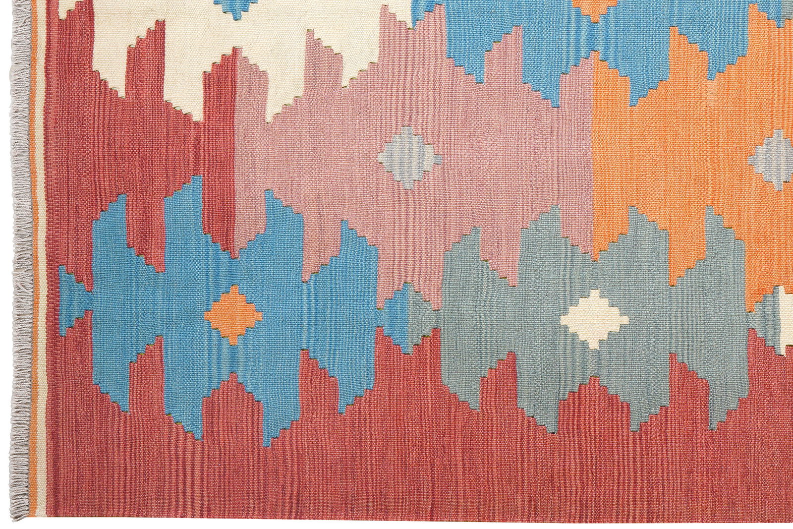 Kelim Gashgai — Handgefertigt, 242x169 cm, Rot, 100% Virgin Wool | View 4