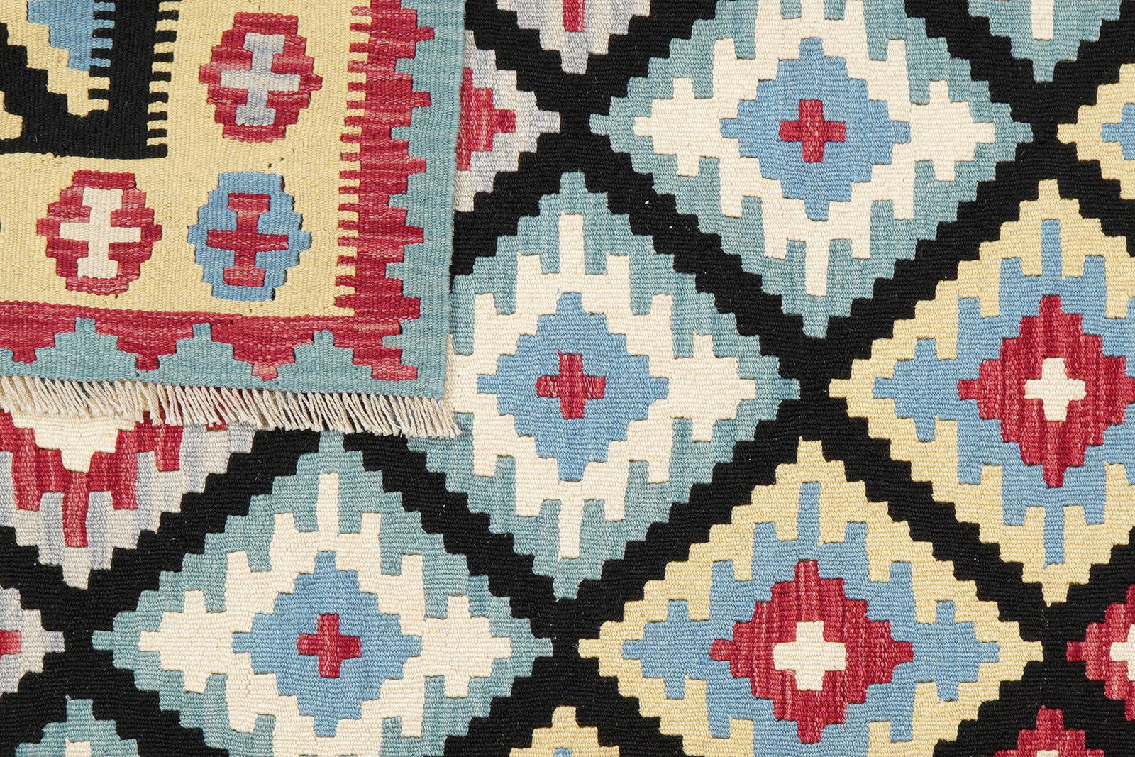 Kelim Gashgai — Handgefertigt, 204x153 cm, Beige, 100% Virgin Wool | View 7