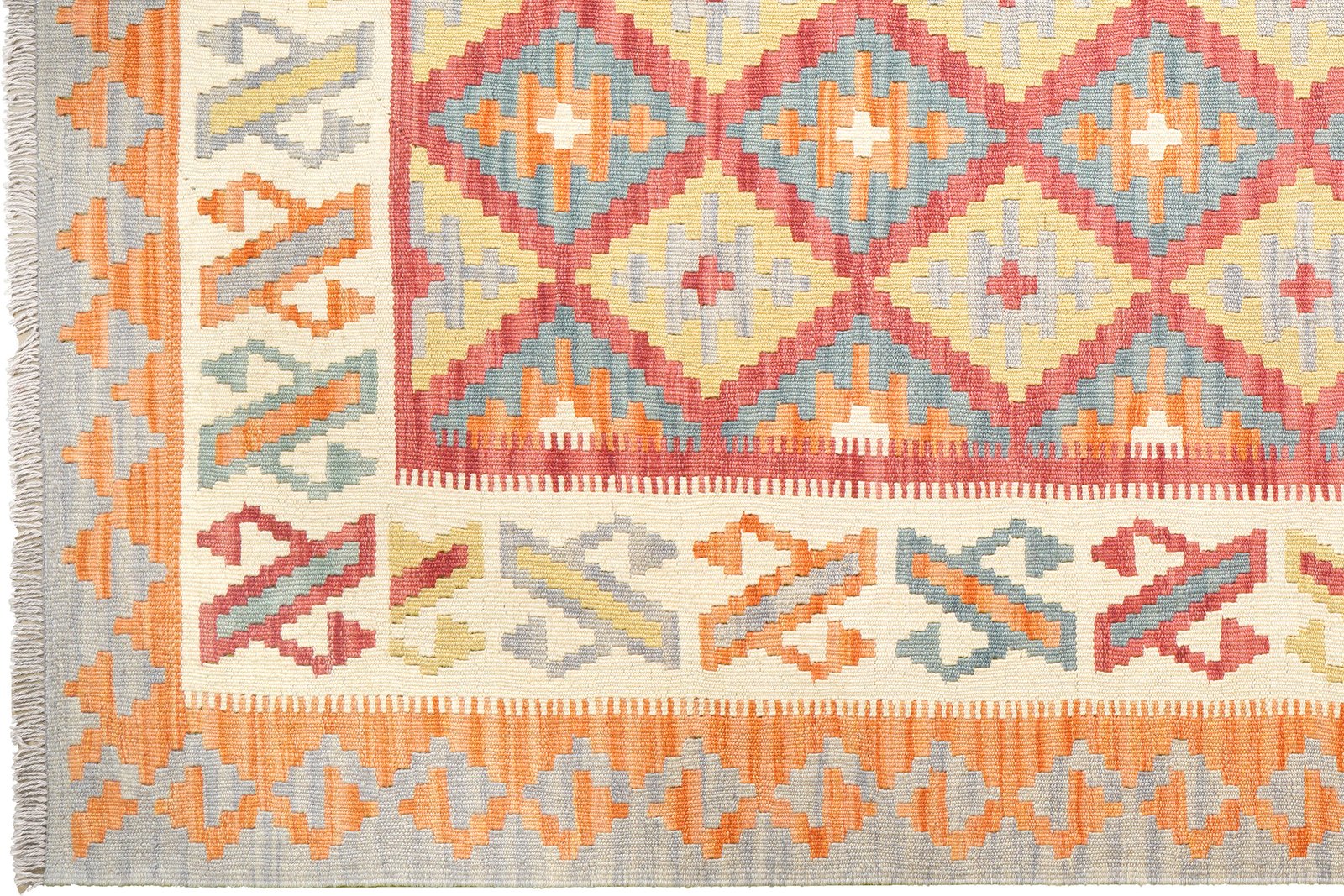 Kelim Gashgai — Handmade, 171x242 cm, Red, 100% Virgin Wool | View 3