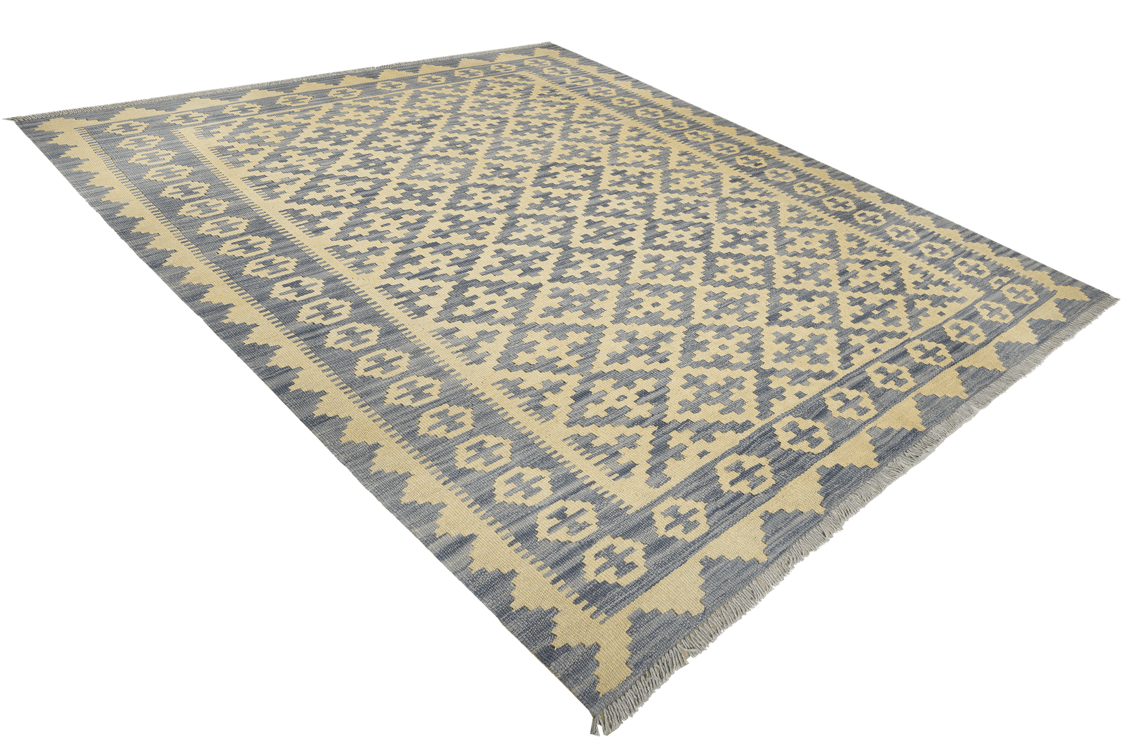 Kelim Gashgai — Handmade, 169x229 cm, Grey, 100% Virgin Wool | View 4