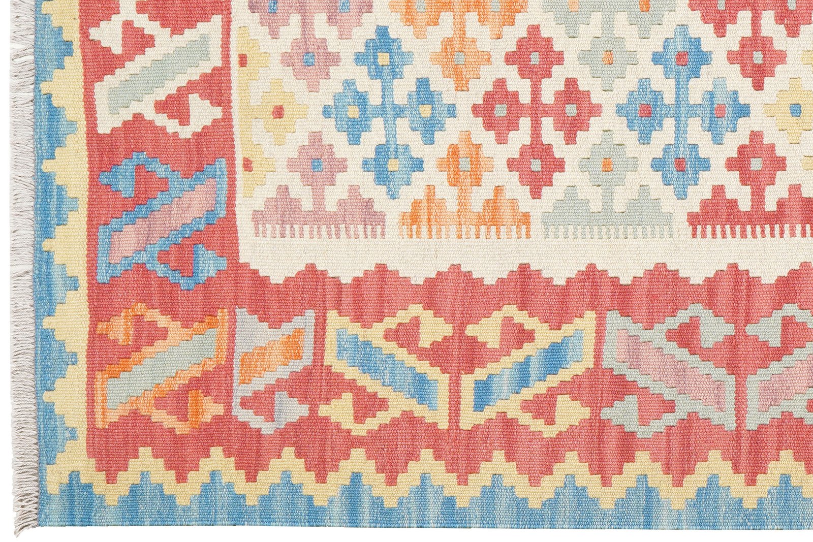 Kelim Gashgai — Handmade, 126x176 cm, Beige, 100% Virgin Wool | View 3