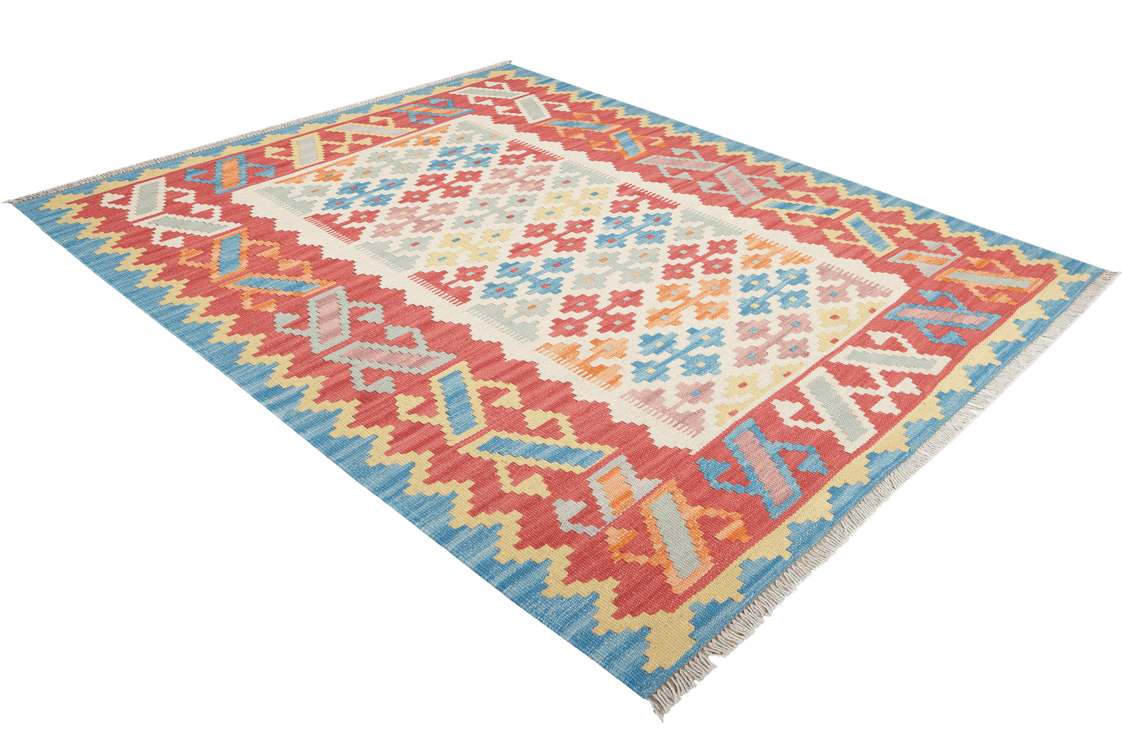 Kelim Gashgai — Handmade, 126x176 cm, Beige, 100% Virgin Wool | View 4