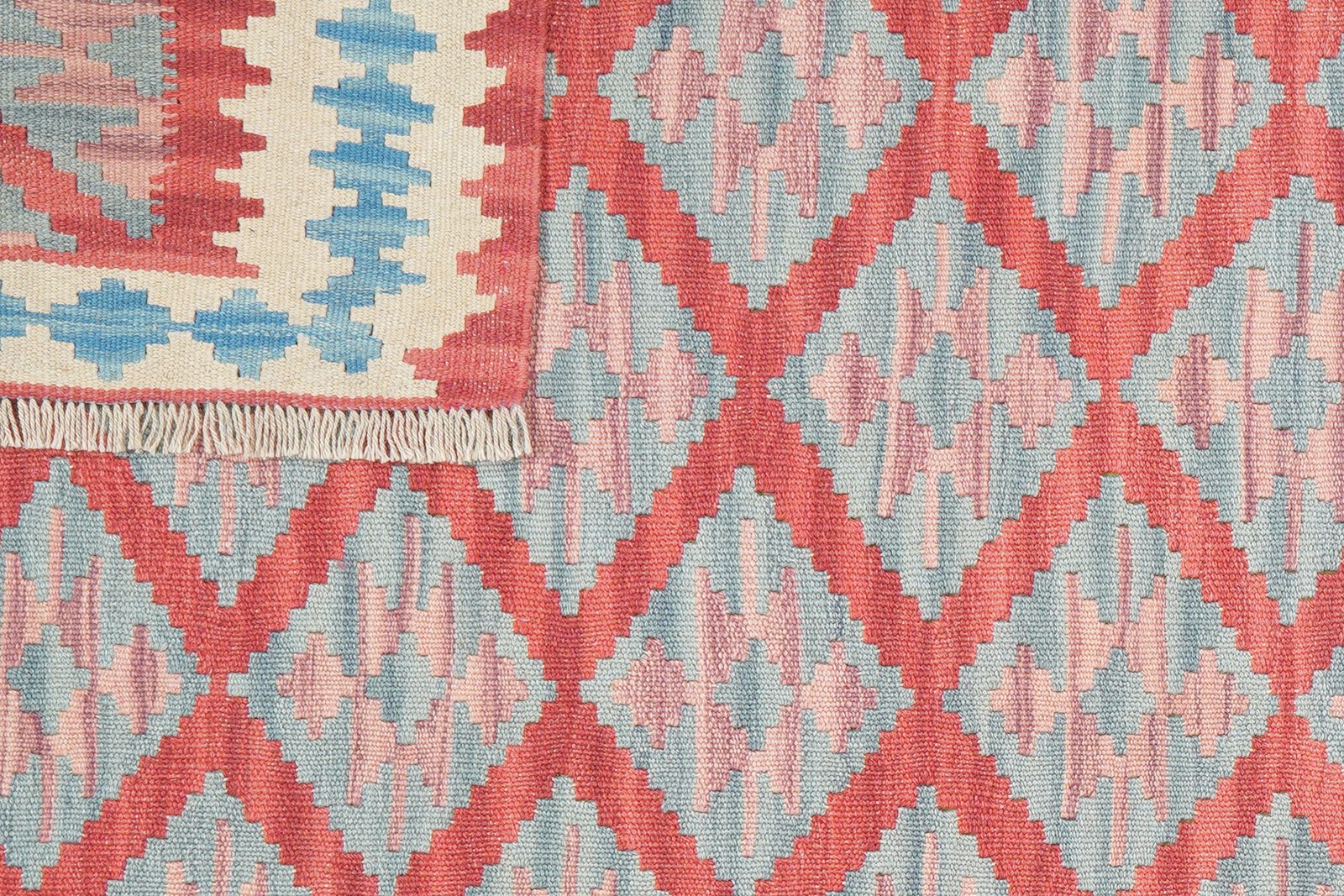 Kelim Gashgai — Handmade, 123x181 cm, Red, 100% Virgin Wool | View 6