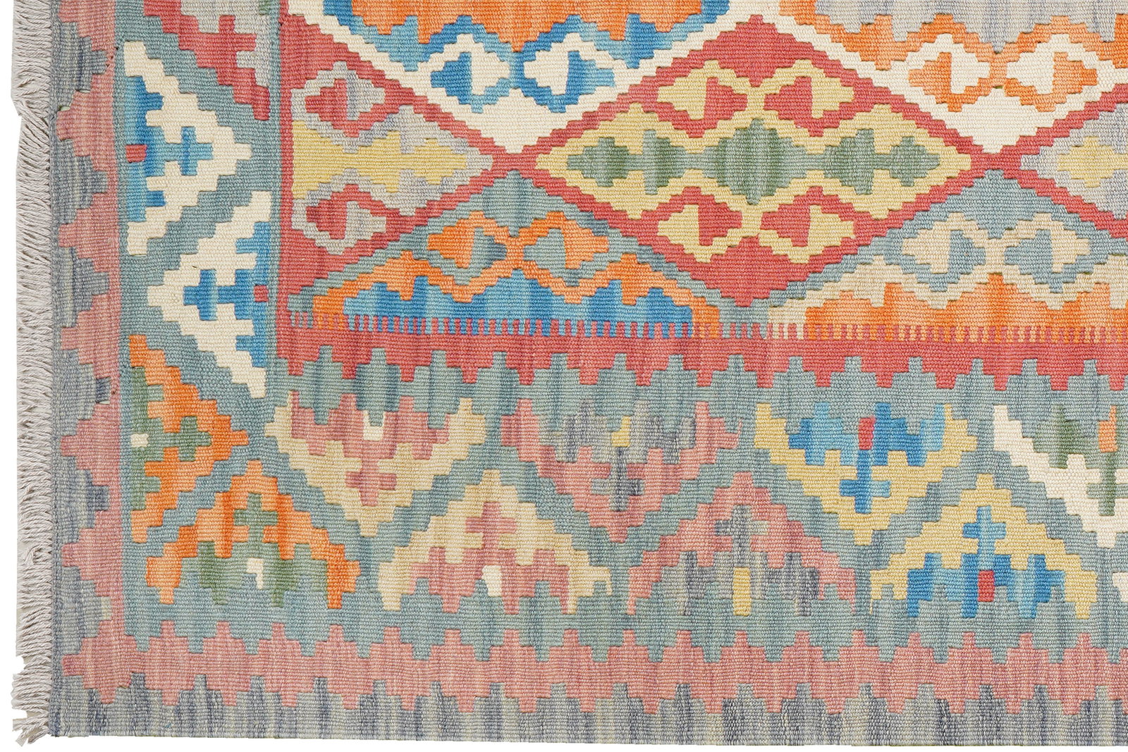 Kelim Gashgai — Handgefertigt, 180x124 cm, Grün, 100% Virgin Wool | View 4