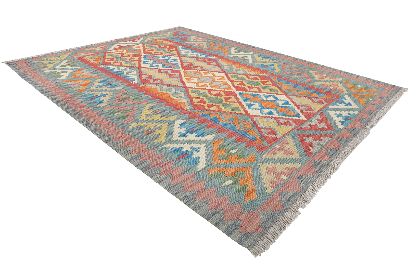 Kelim Gashgai — Handgefertigt, 180x124 cm, Grün, 100% Virgin Wool | View 5