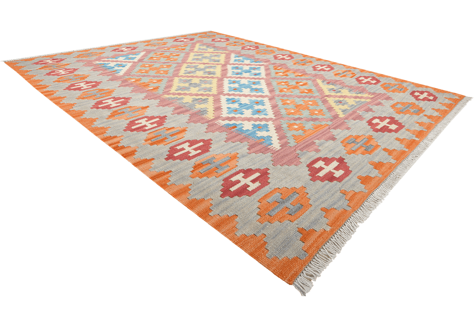 Kelim Gashgai — Handmade, 127x181 cm, Pink, 100% Virgin Wool | View 4