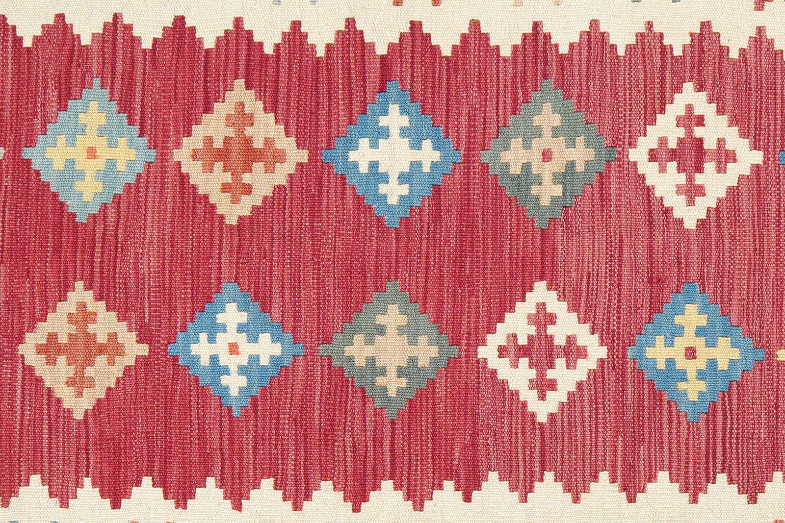 Kelim Gashgai — Handmade, 125x177 cm, Red, 100% Virgin Wool | View 5