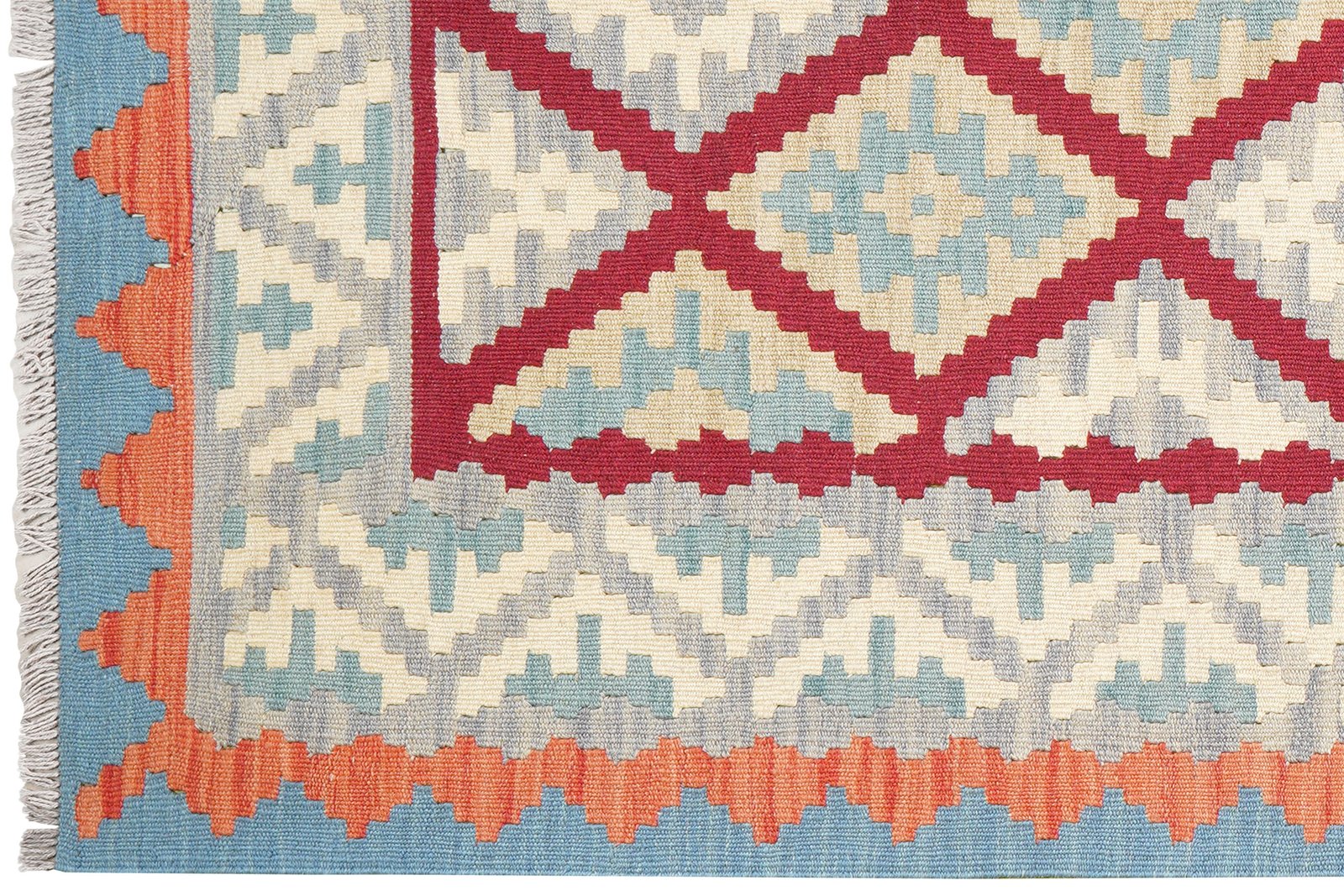 Kelim Gashgai — Handmade, 125x183 cm, Red, 100% Virgin Wool | View 3