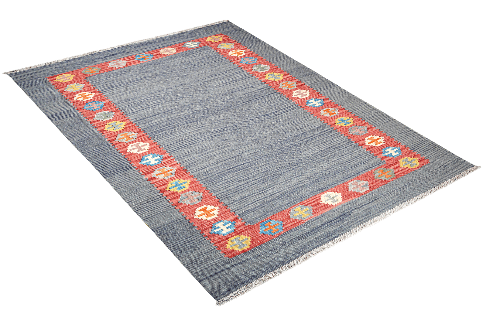 Kelim Gashgai — Handmade, 157x203 cm, Grey, 100% Virgin Wool | View 4