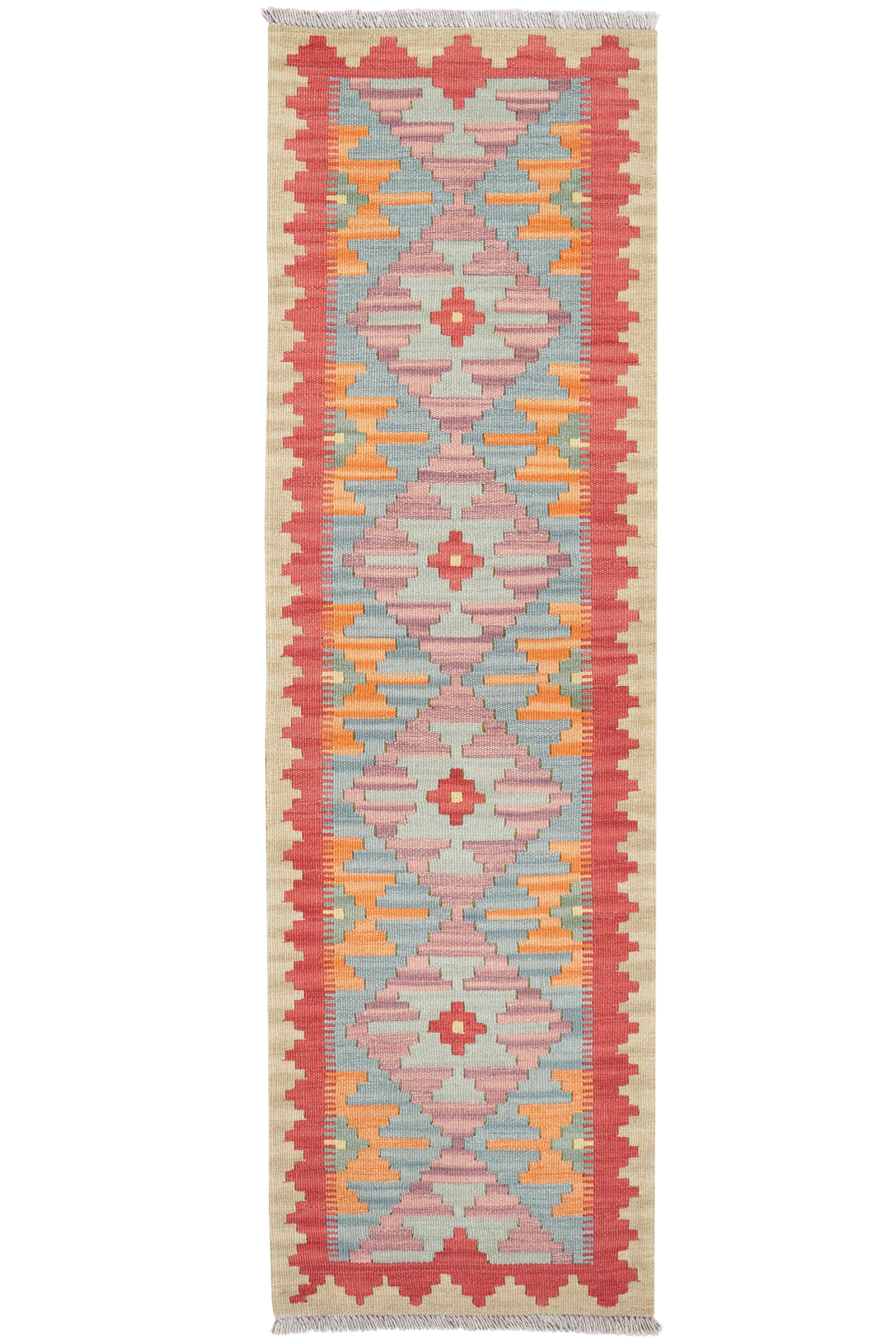 Kelim Gashgai — Handgefertigt, 190x56 cm, Rot, 100% Virgin Wool | Main view