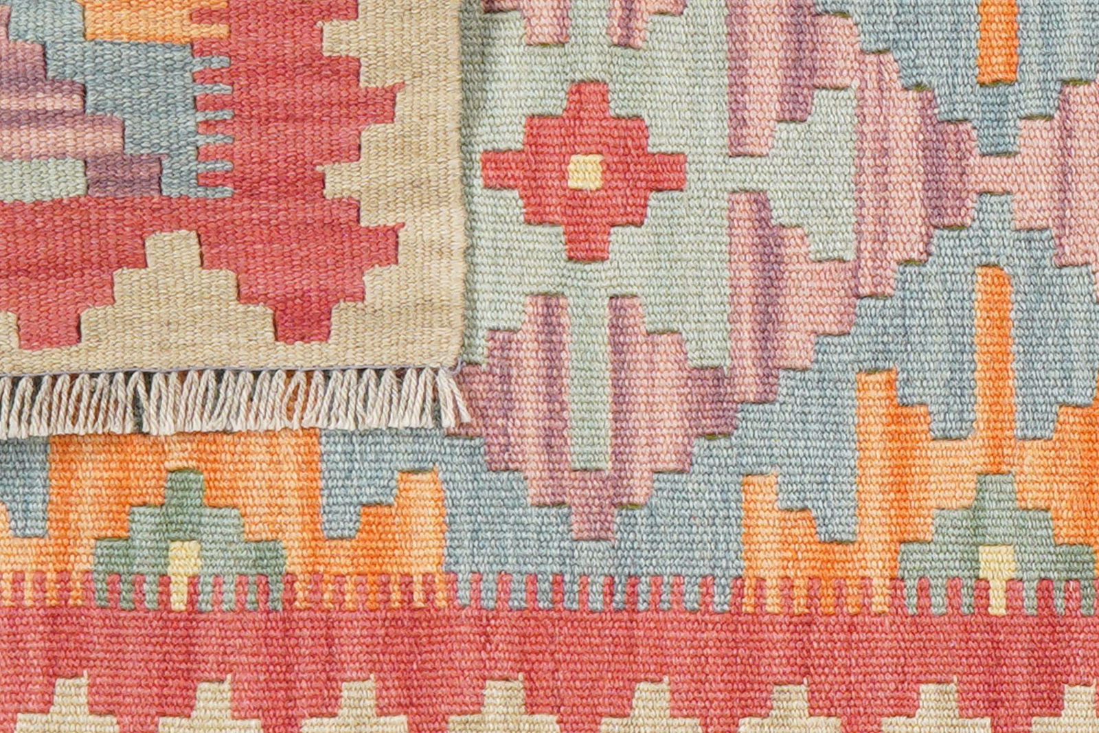 Kelim Gashgai — Handgefertigt, 190x56 cm, Rot, 100% Virgin Wool | View 7