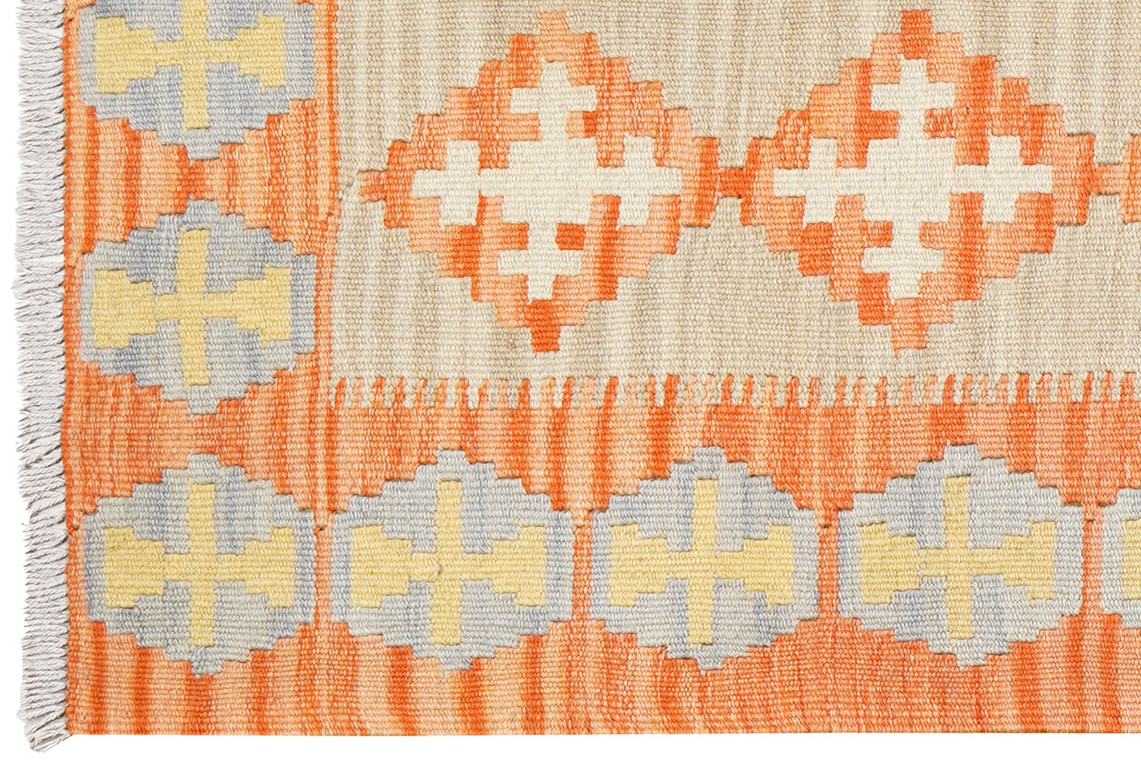 Kelim Gashgai — Handmade, 63x200 cm, Beige, 100% Virgin Wool | View 3