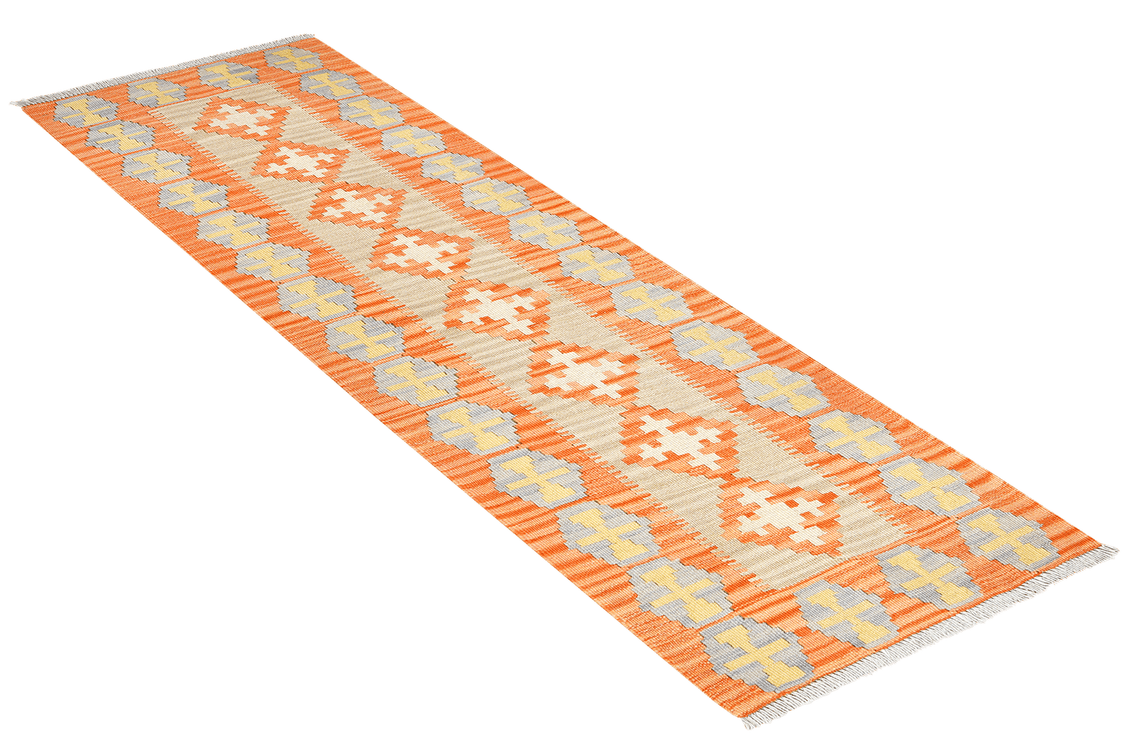 Kelim Gashgai — Handmade, 63x200 cm, Beige, 100% Virgin Wool | View 4