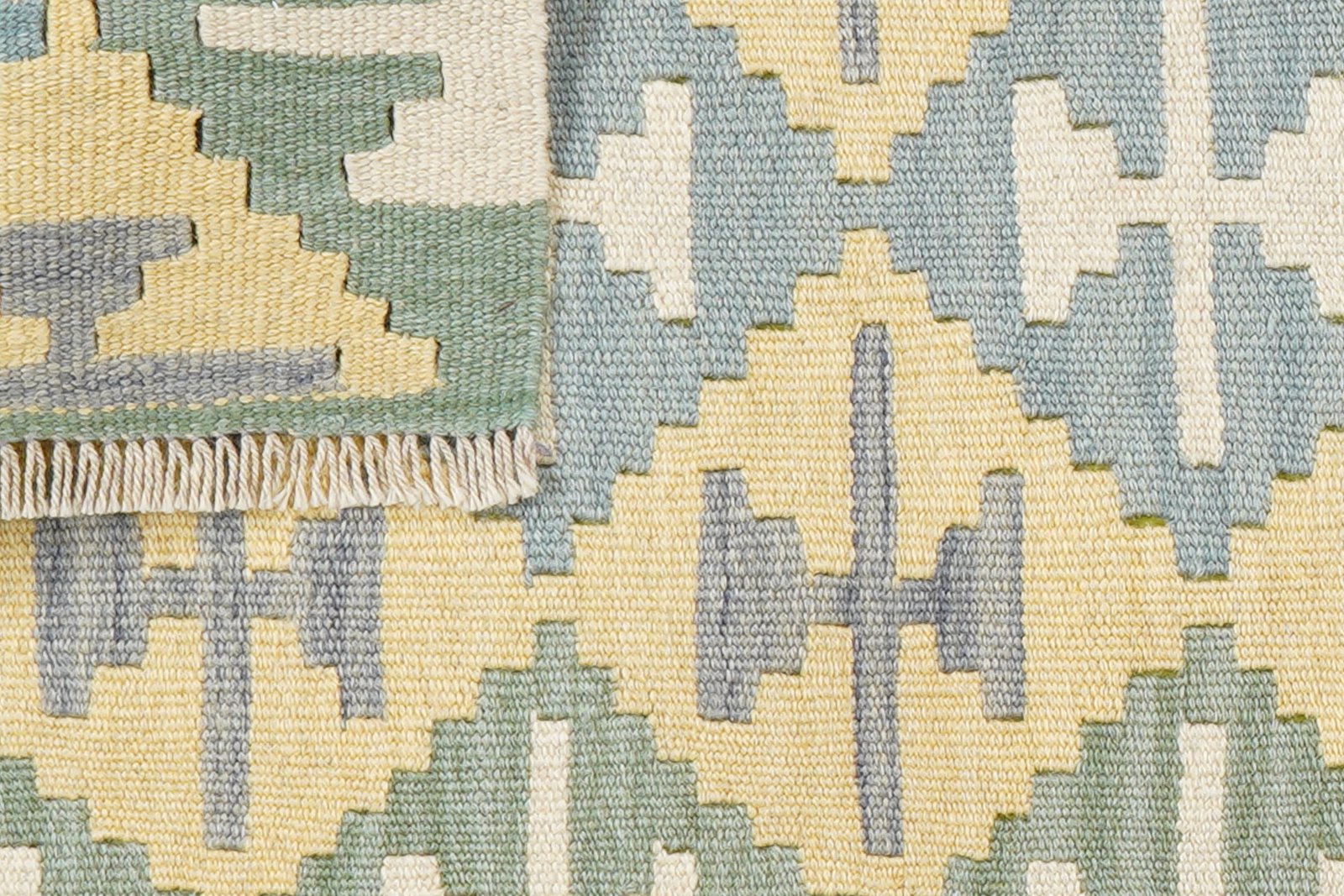 Kelim Gashgai — Handmade, 59x198 cm, Yellow, 100% Virgin Wool | View 6