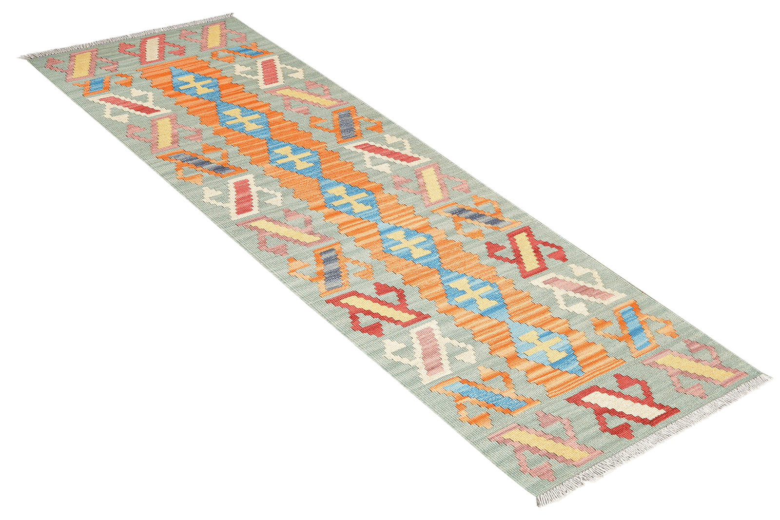 Kelim Gashgai — Handmade, 59x197 cm, Red, 100% Virgin Wool | View 4
