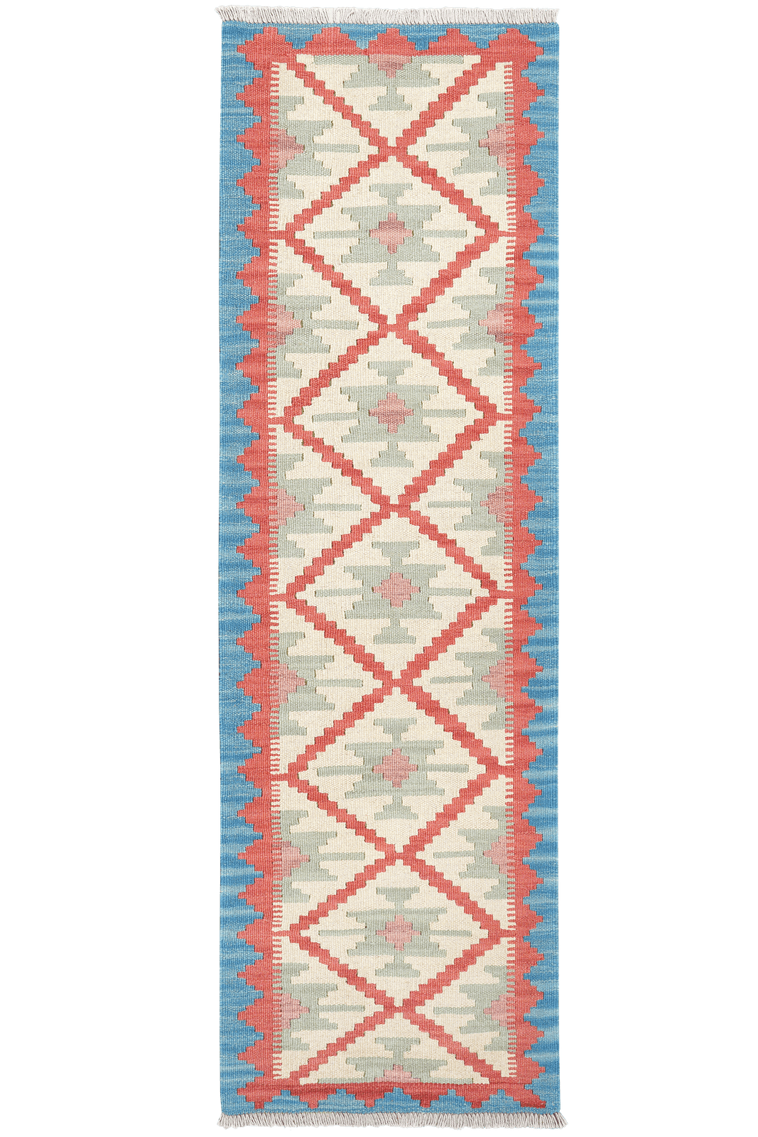 Kelim Gashgai — Handmade, 60x193 cm, Red, 100% Virgin Wool | Main view