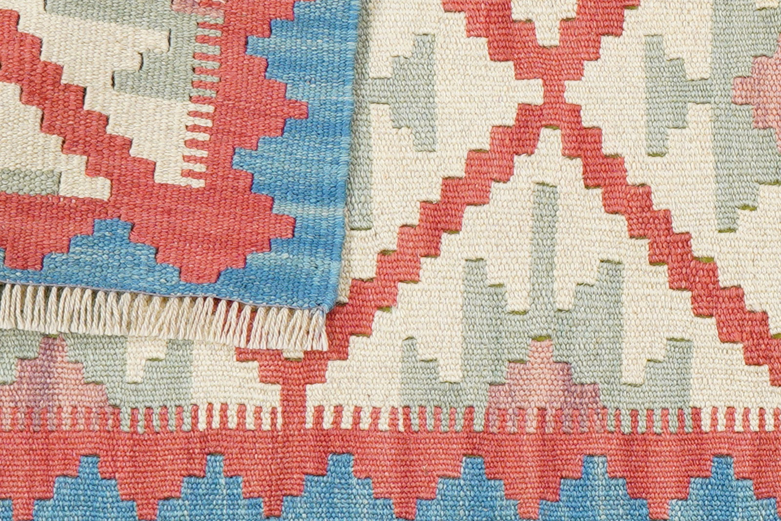 Kelim Gashgai — Handgefertigt, 193x60 cm, Blau, 100% Virgin Wool | View 7