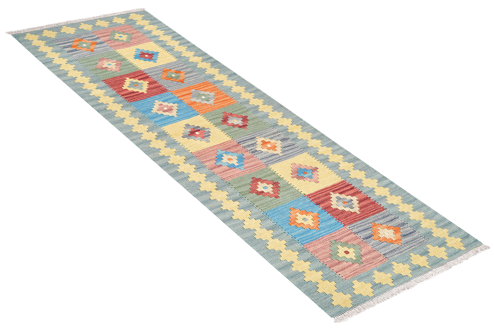 Kelim Gashgai — Handgefertigt, 198x62 cm, Gelb, 100% Virgin Wool | View 5