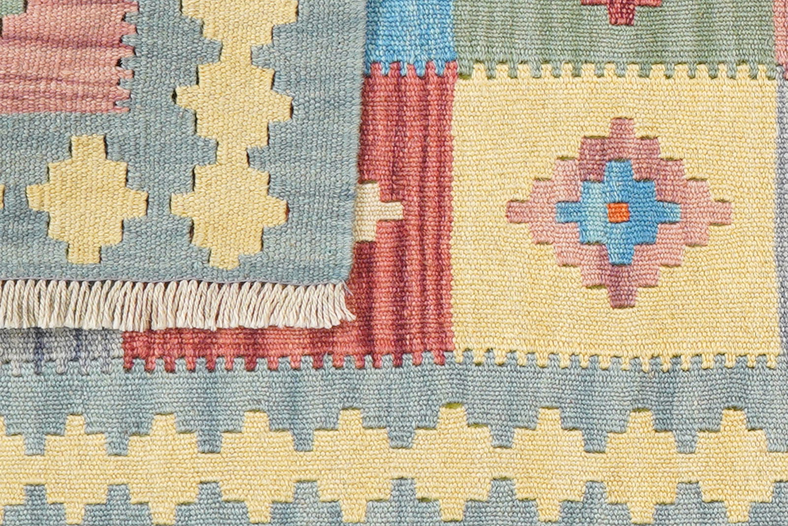 Kelim Gashgai — Handgefertigt, 198x62 cm, Gelb, 100% Virgin Wool | View 7