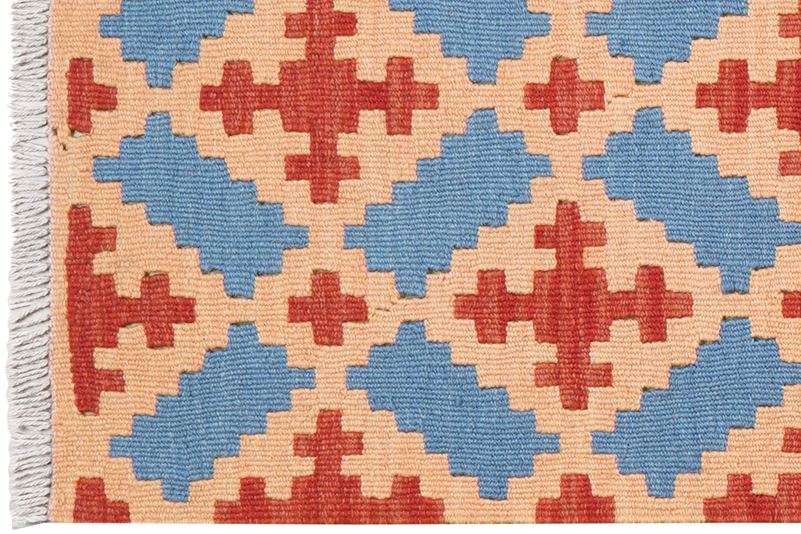 Kelim Gashgai — Handmade, 56x198 cm, Blue, 100% Virgin Wool | View 3