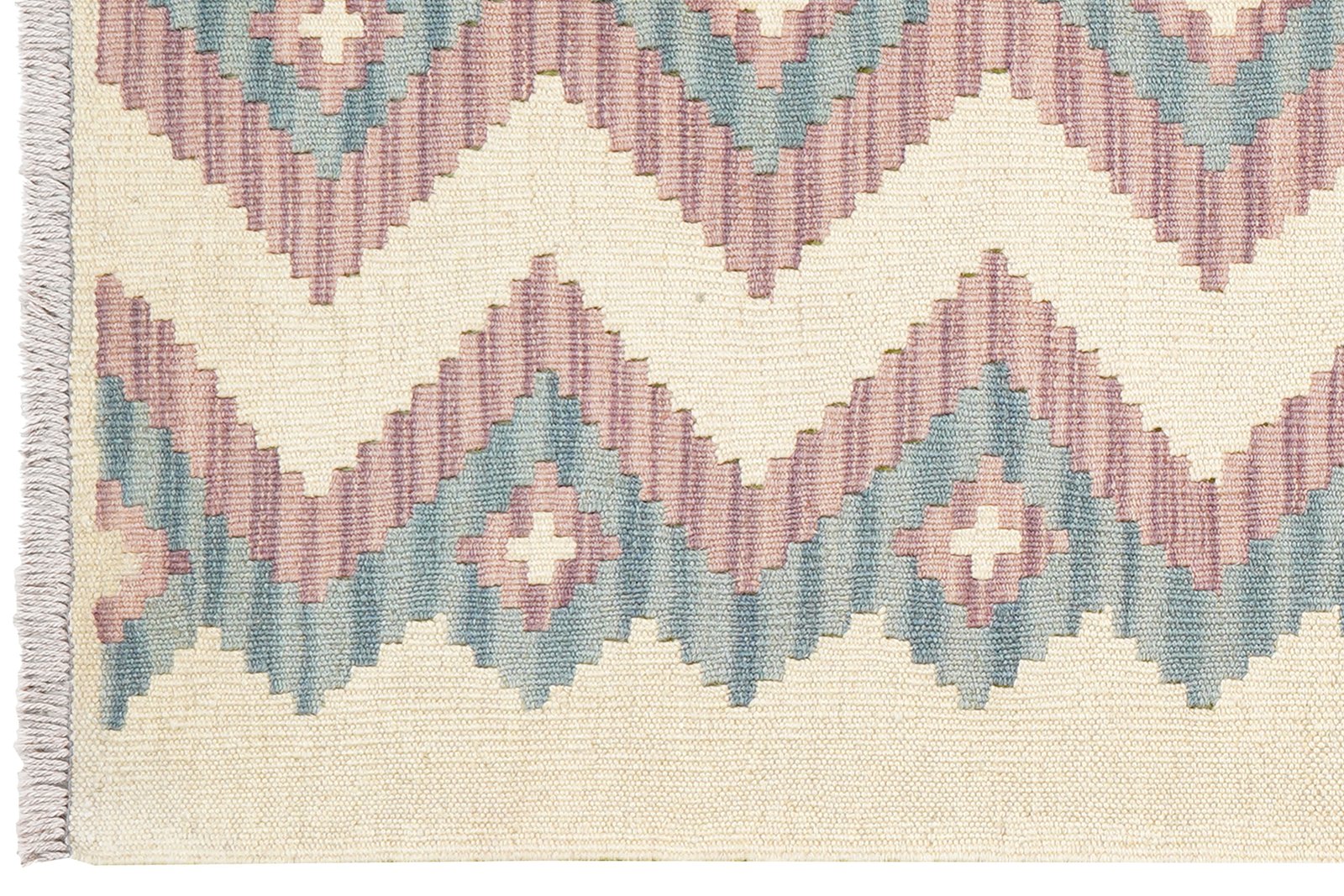 Kelim Gashgai — Handmade, 62x203 cm, Beige, 100% Virgin Wool | View 3