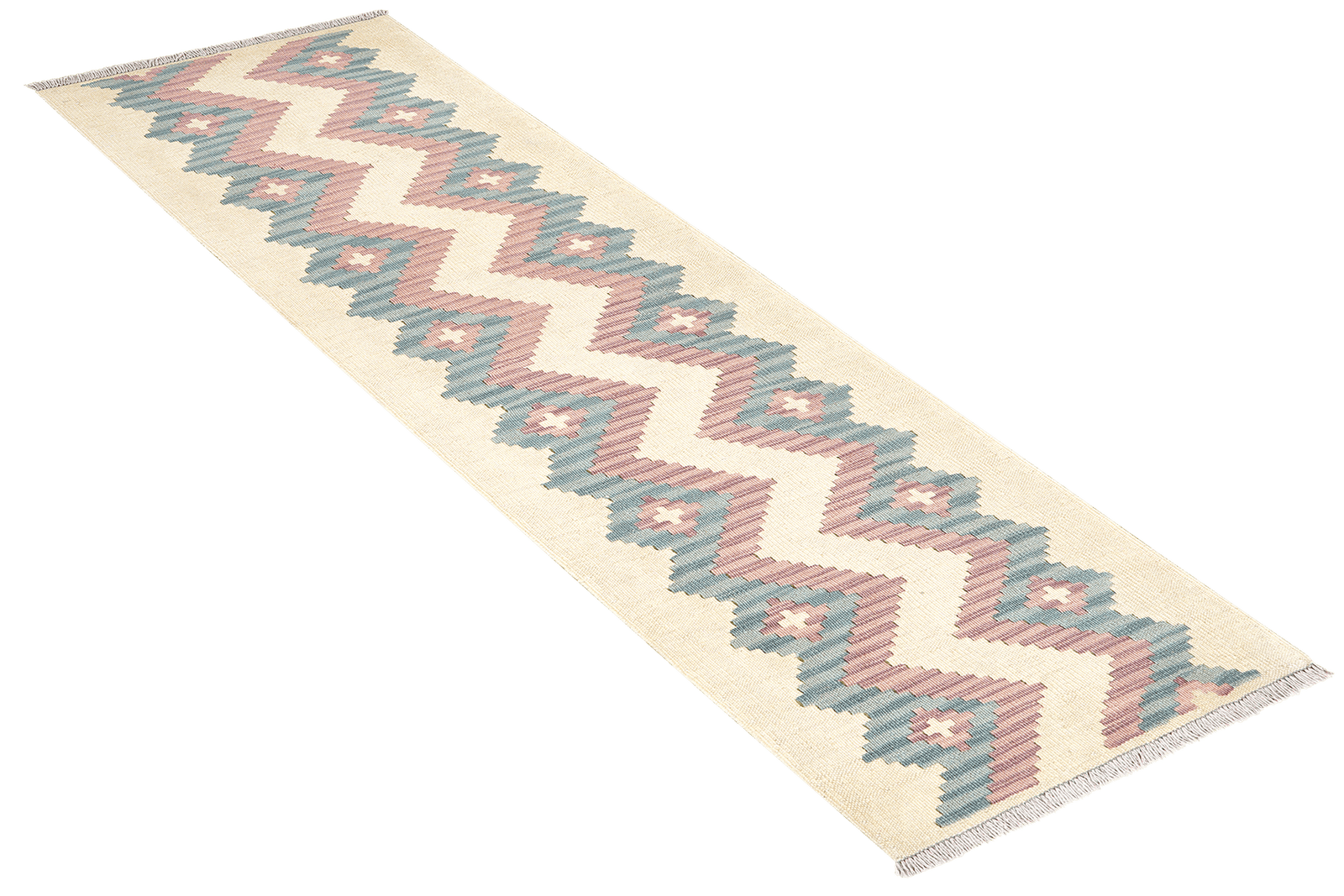 Kelim Gashgai — Handmade, 62x203 cm, Beige, 100% Virgin Wool | View 4