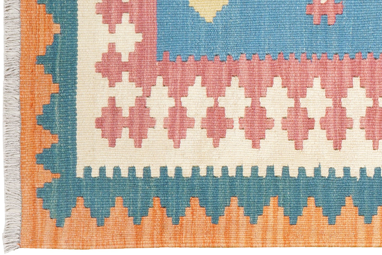 Kelim Gashgai — Handmade, 82x243 cm, Blue, 100% Virgin Wool | View 3