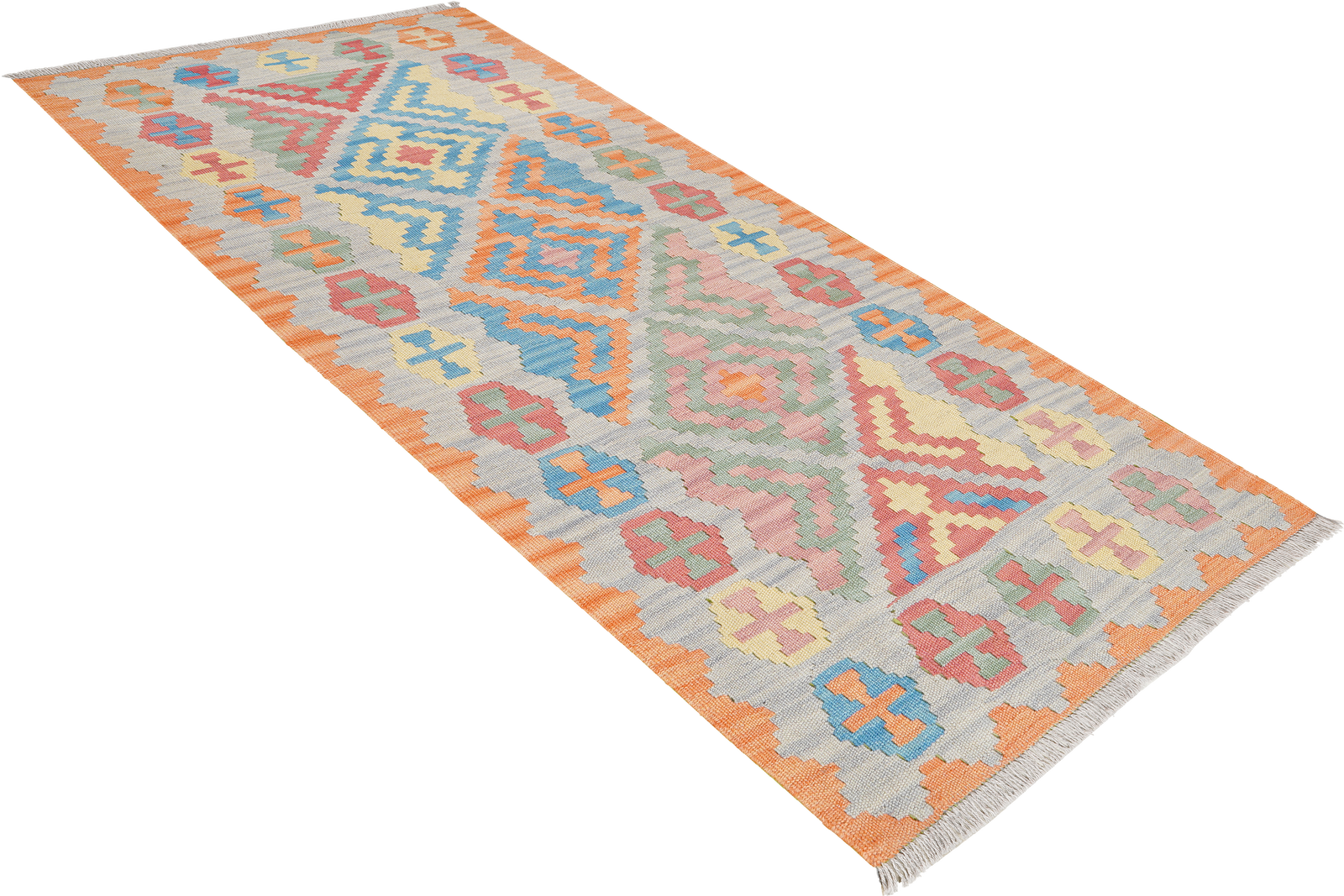 Kelim Gashgai — Handgefertigt, 189x86 cm, Grau, 100% Virgin Wool | View 5