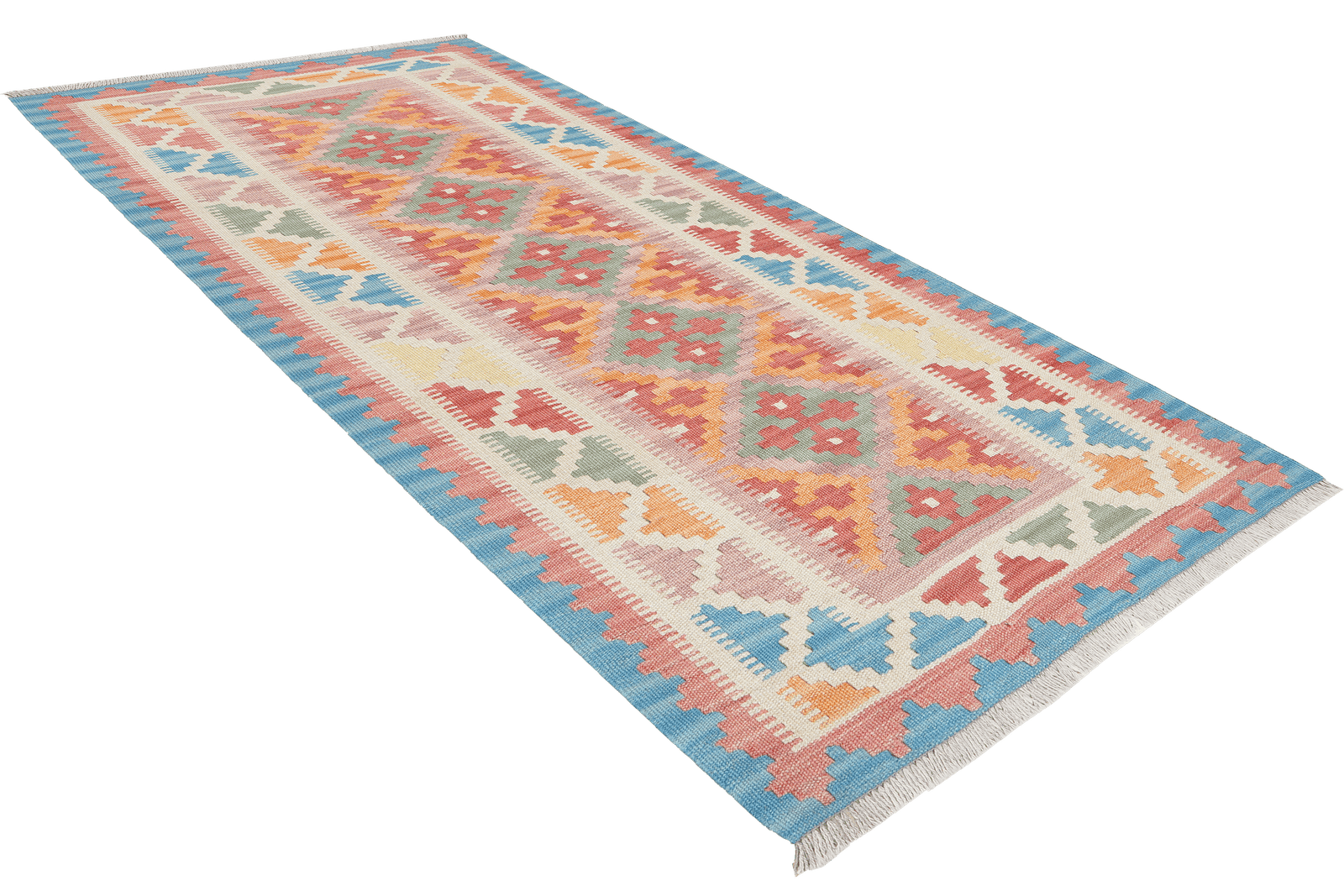 Kelim Gashgai — Handmade, 86x188 cm, Pink, 100% Virgin Wool | View 4
