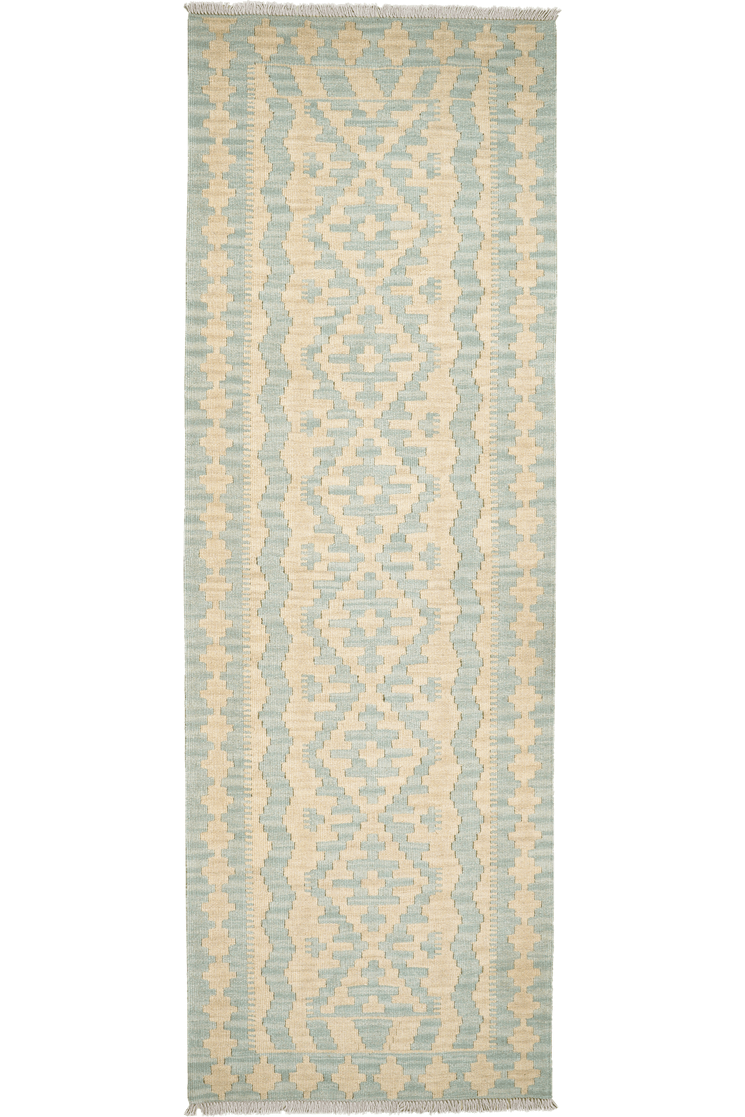 Kelim Gashgai — Handmade, 85x252 cm, Beige, 100% Virgin Wool | Main view