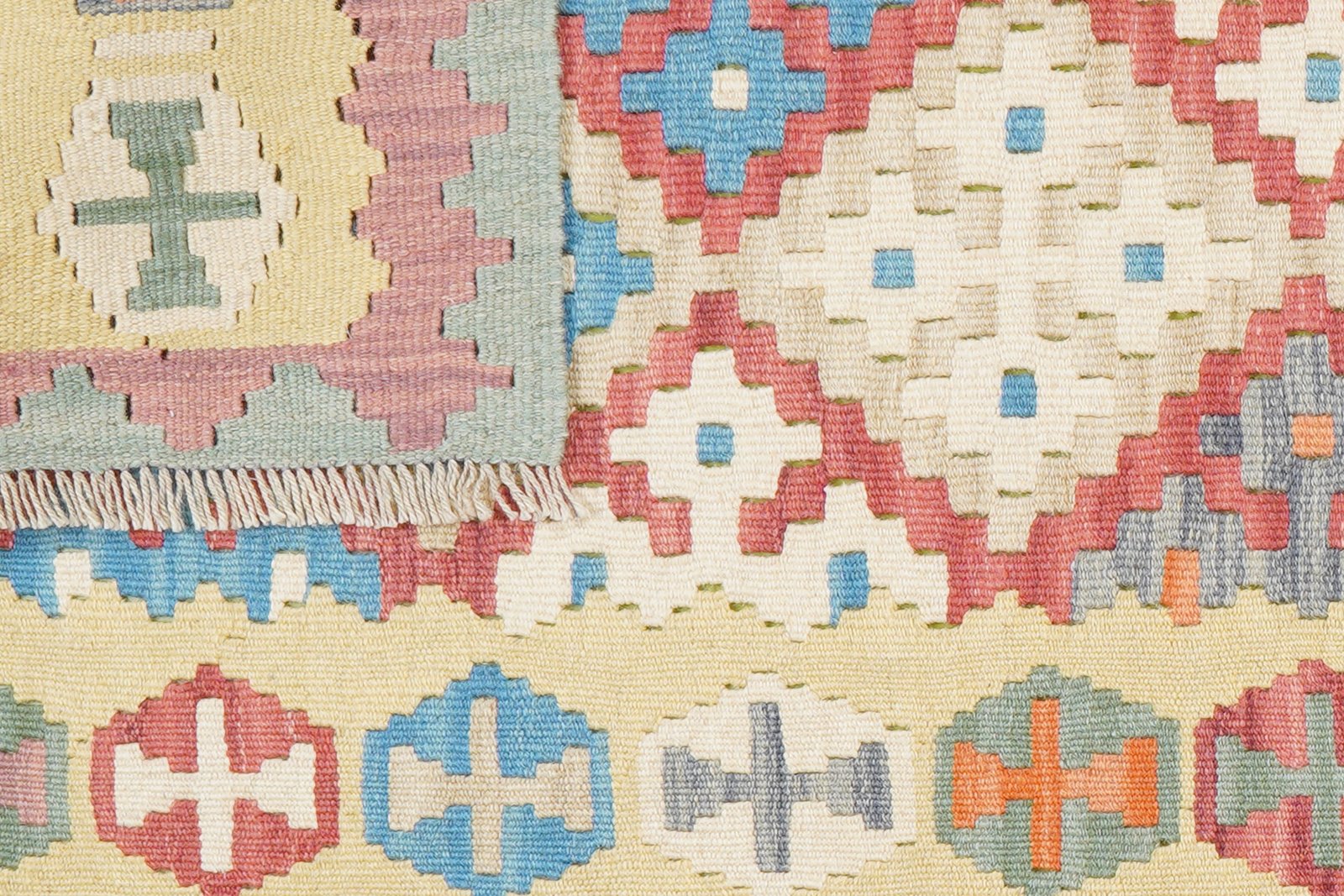 Kelim Gashgai — Handmade, 83x237 cm, Red, 100% Virgin Wool | View 6