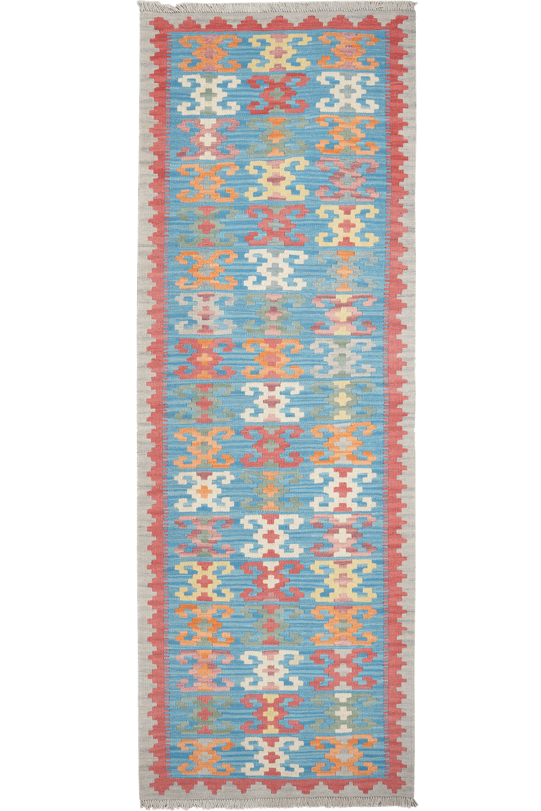 Kelim Gashgai — Handmade, 86x249 cm, Blue, 100% Virgin Wool | Main view