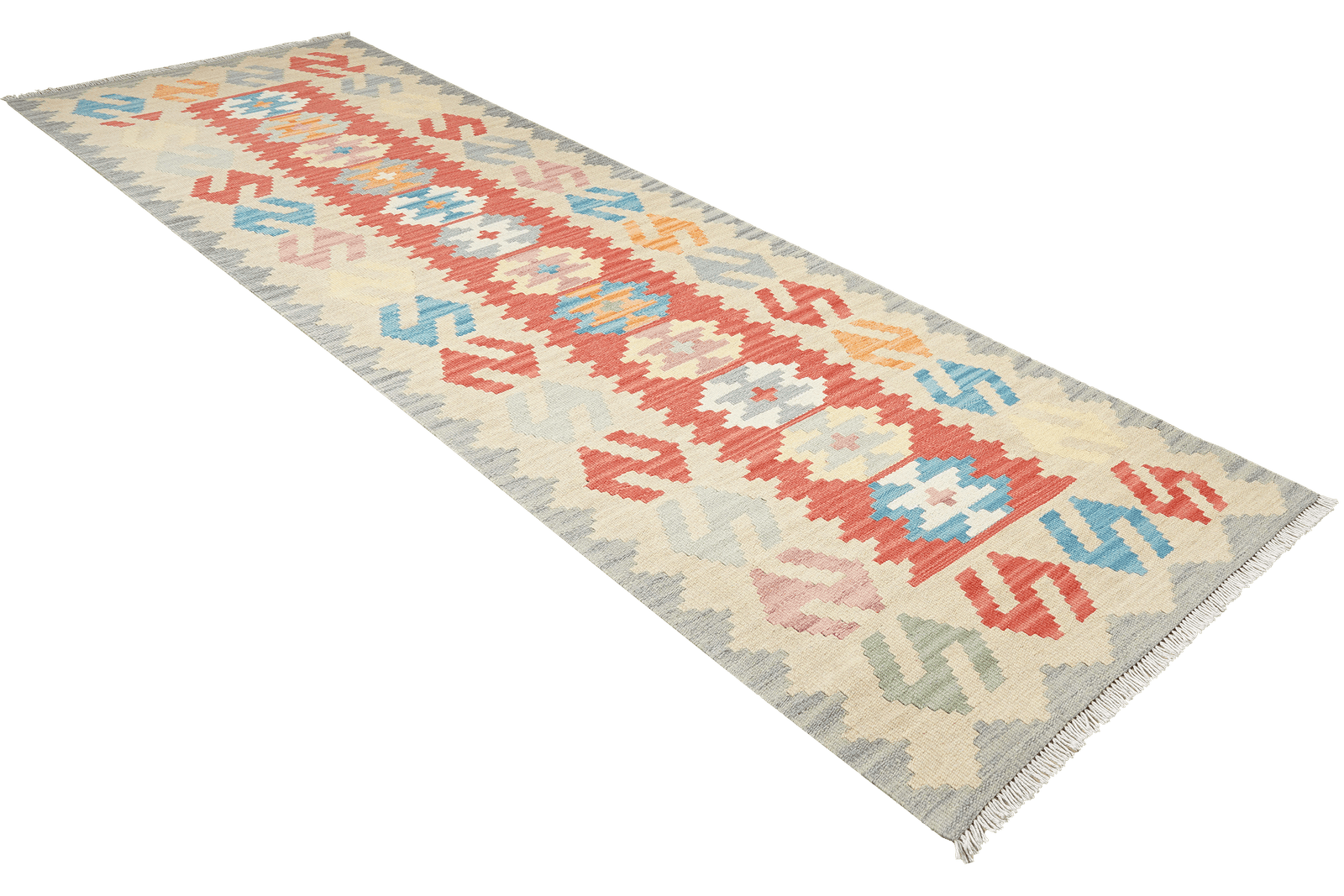 Kelim Gashgai — Handmade, 81x295 cm, Red, 100% Virgin Wool | View 4