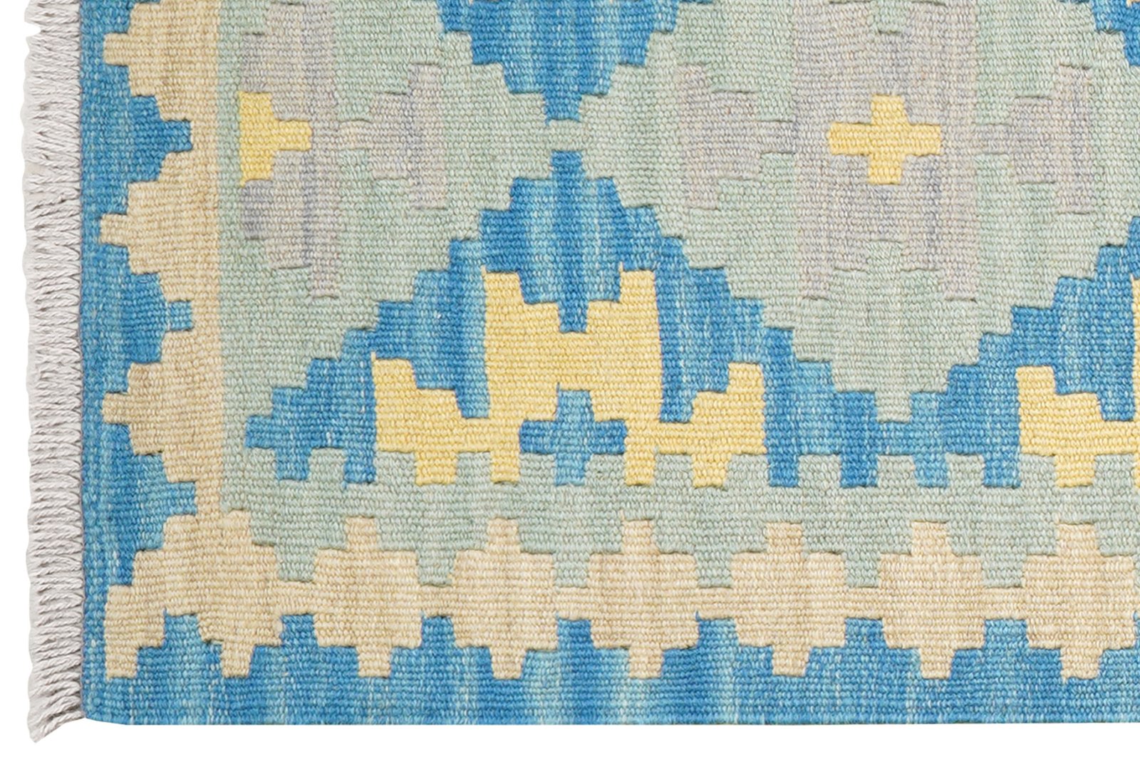 Kelim Gashgai — Handmade, 61x246 cm, Blue, 100% Virgin Wool | View 3