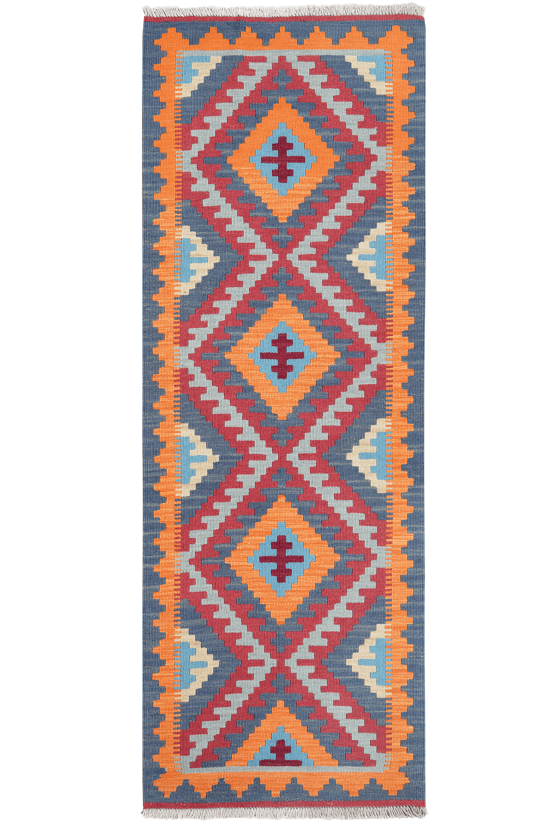 Kelim Gashgai — Handmade, 68x194 cm, Red, 100% Virgin Wool | Main view