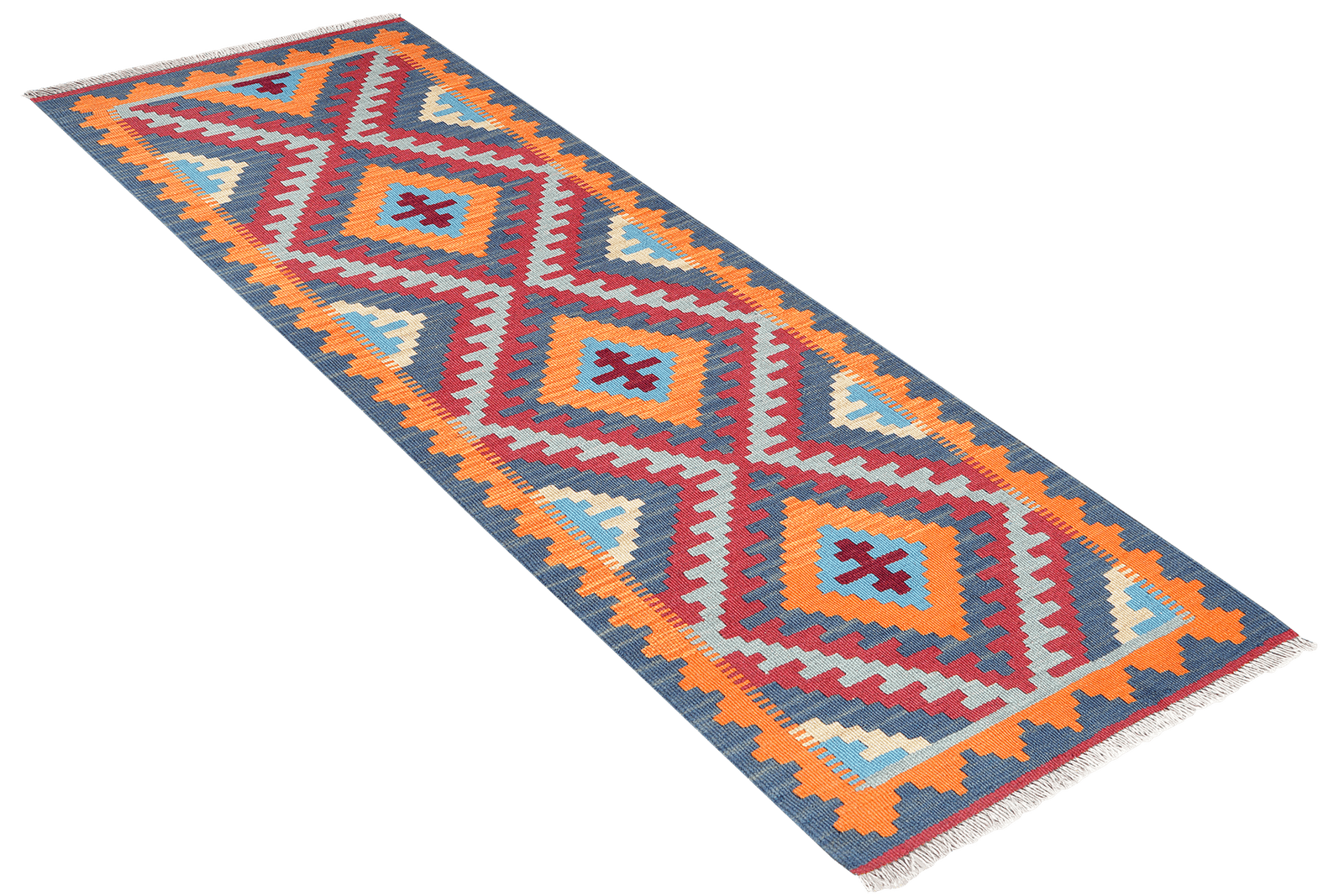 Kelim Gashgai — Handmade, 68x194 cm, Red, 100% Virgin Wool | View 4