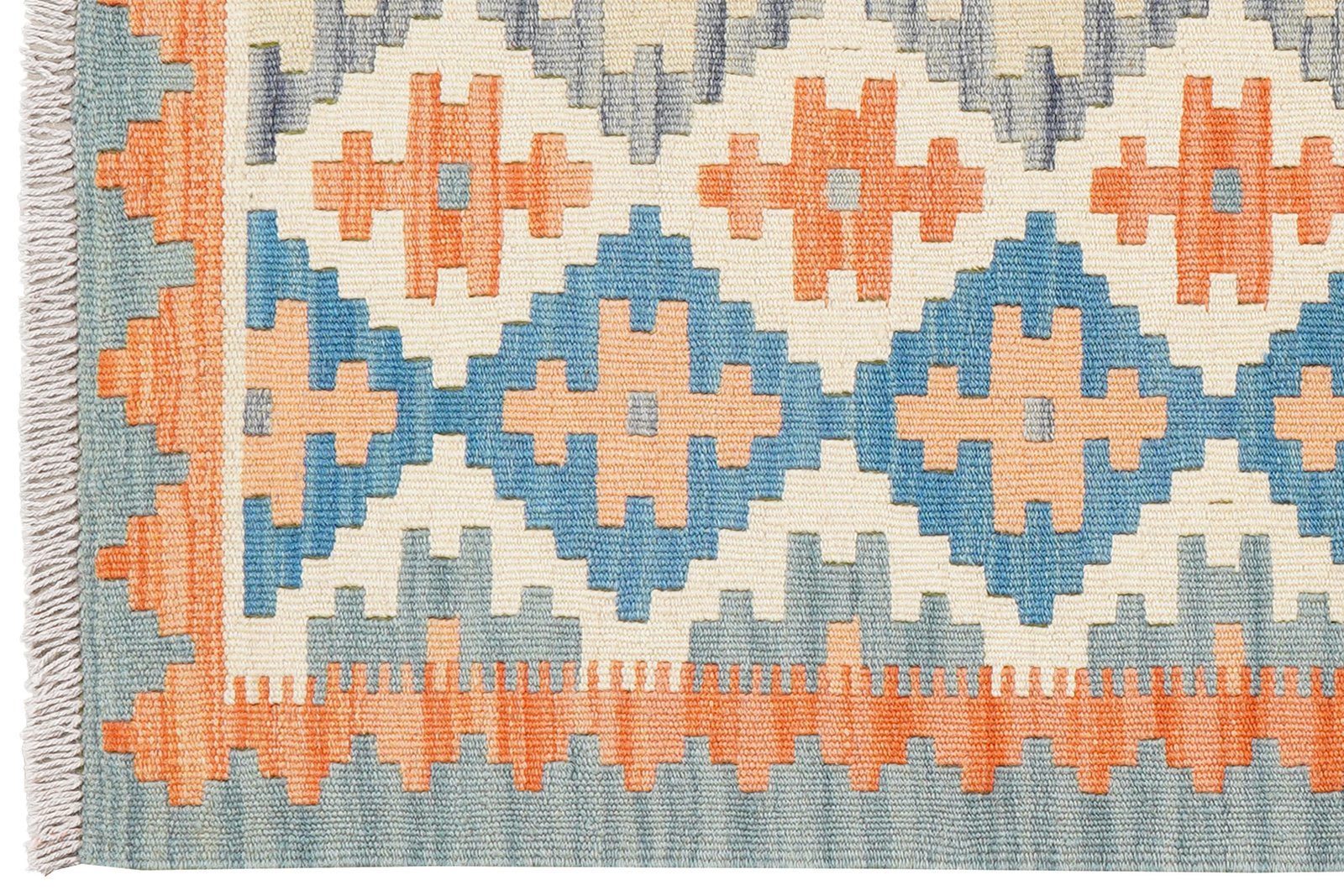 Kelim Gashgai — Handmade, 85x127 cm, Beige, 100% Virgin Wool | View 3