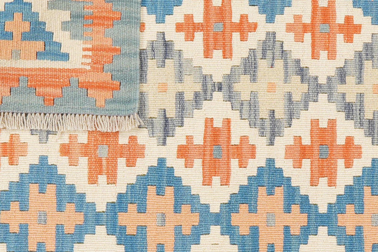 Kelim Gashgai — Handmade, 85x127 cm, Beige, 100% Virgin Wool | View 6